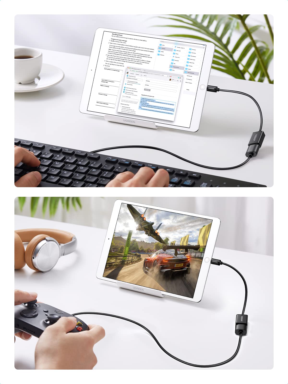 ugreen-adattatore-otg-micro-usb-maschio-a-usb-2-0-femmina-12cm image 3