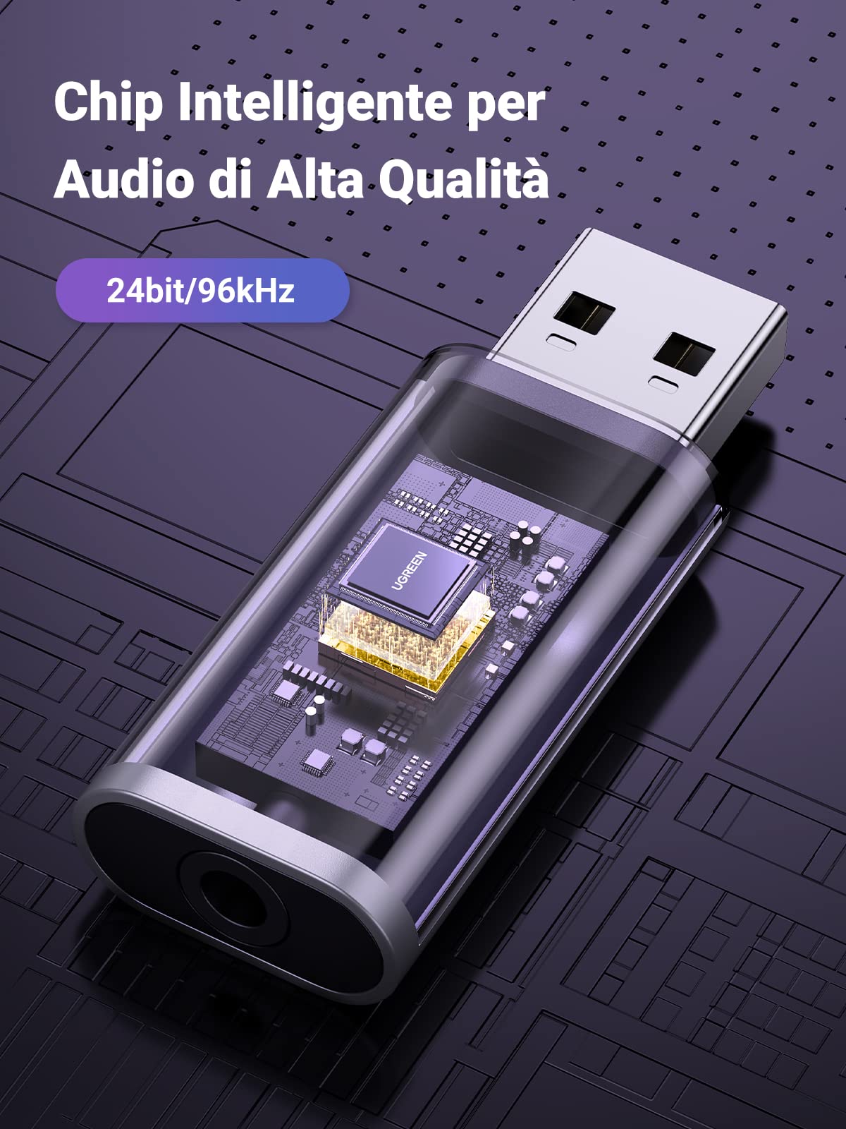 ugreen-scheda-audio-esterna-usb-in-alluminio-con-jack-3-5mm-24bit-96khz image 6