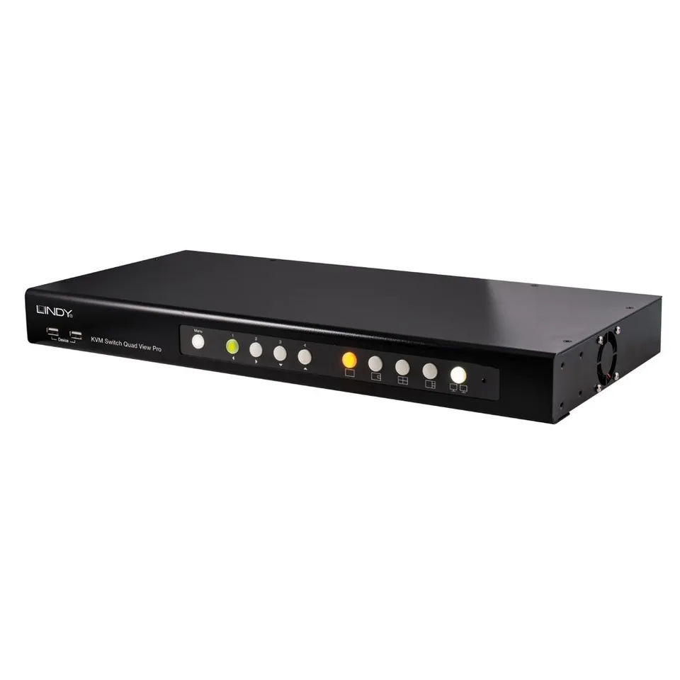 lindy-quad-view-kvm-switch-pro-4-porte-dvi-usb-2-0 image 1