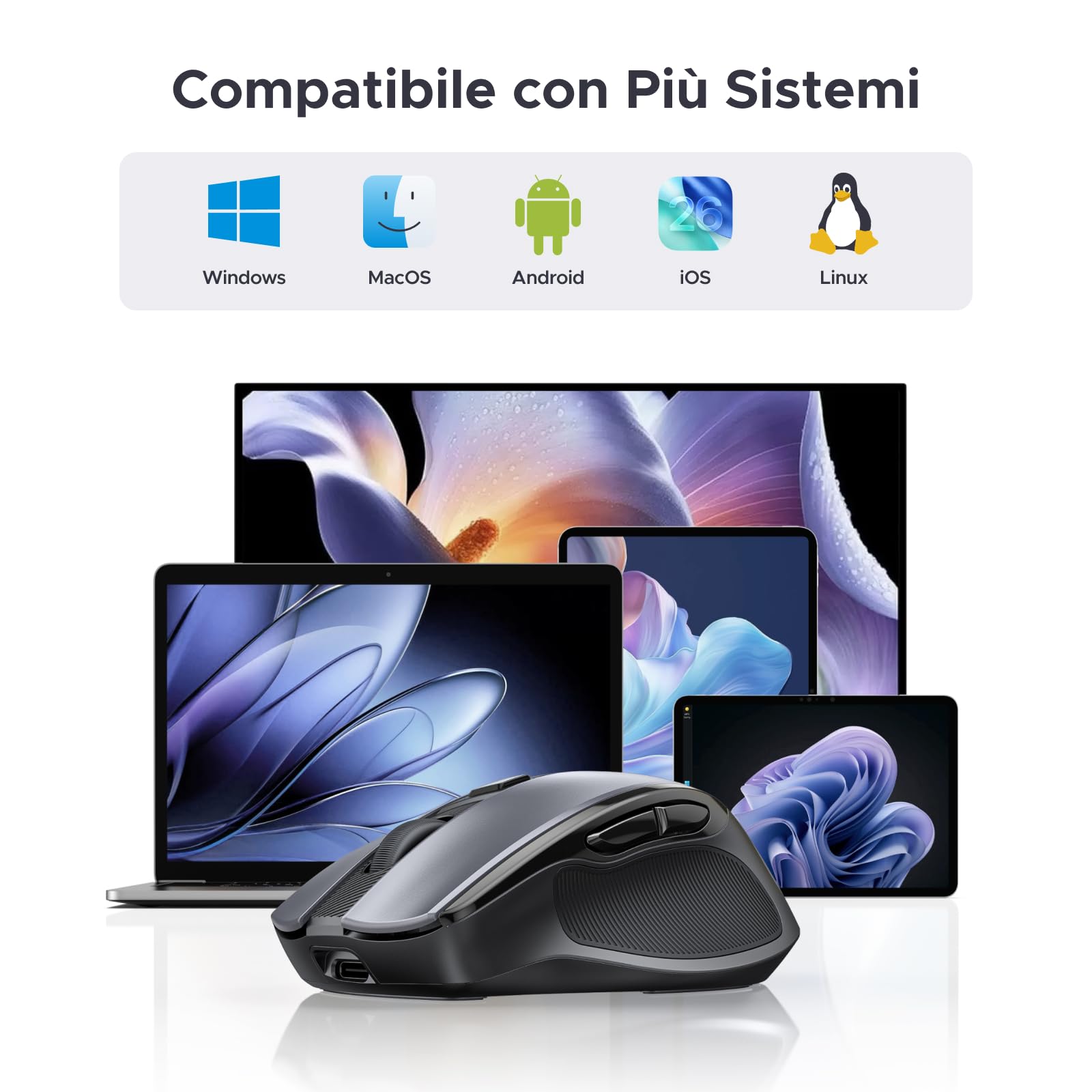 ugreen-mouse-wireless-bluetooth-2-4ghz-ricaricabile-usb-c-4000-dpi-silenzioso-er image 6