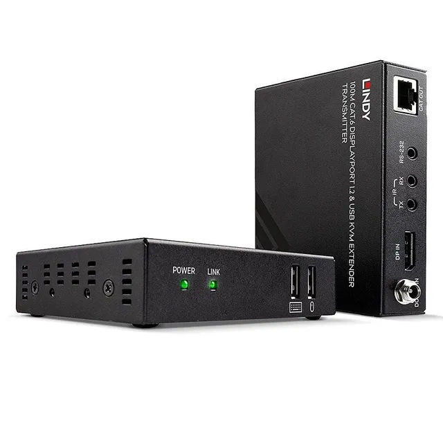 lindy-extender-kvm-displayport-1-2-cat-6-usb-ir-trasmettitore-e-ricevitore image 1