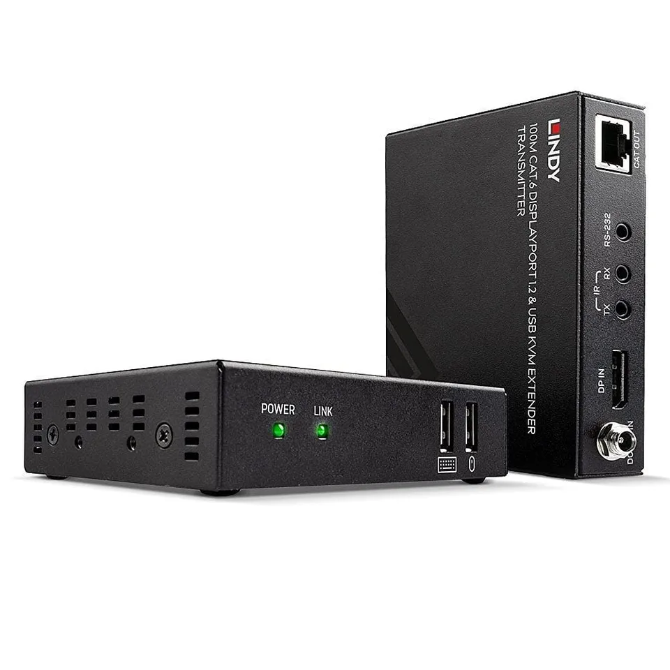 lindy-extender-kvm-displayport-1-2-cat-6-usb-ir-trasmettitore-e-ricevitore image 1