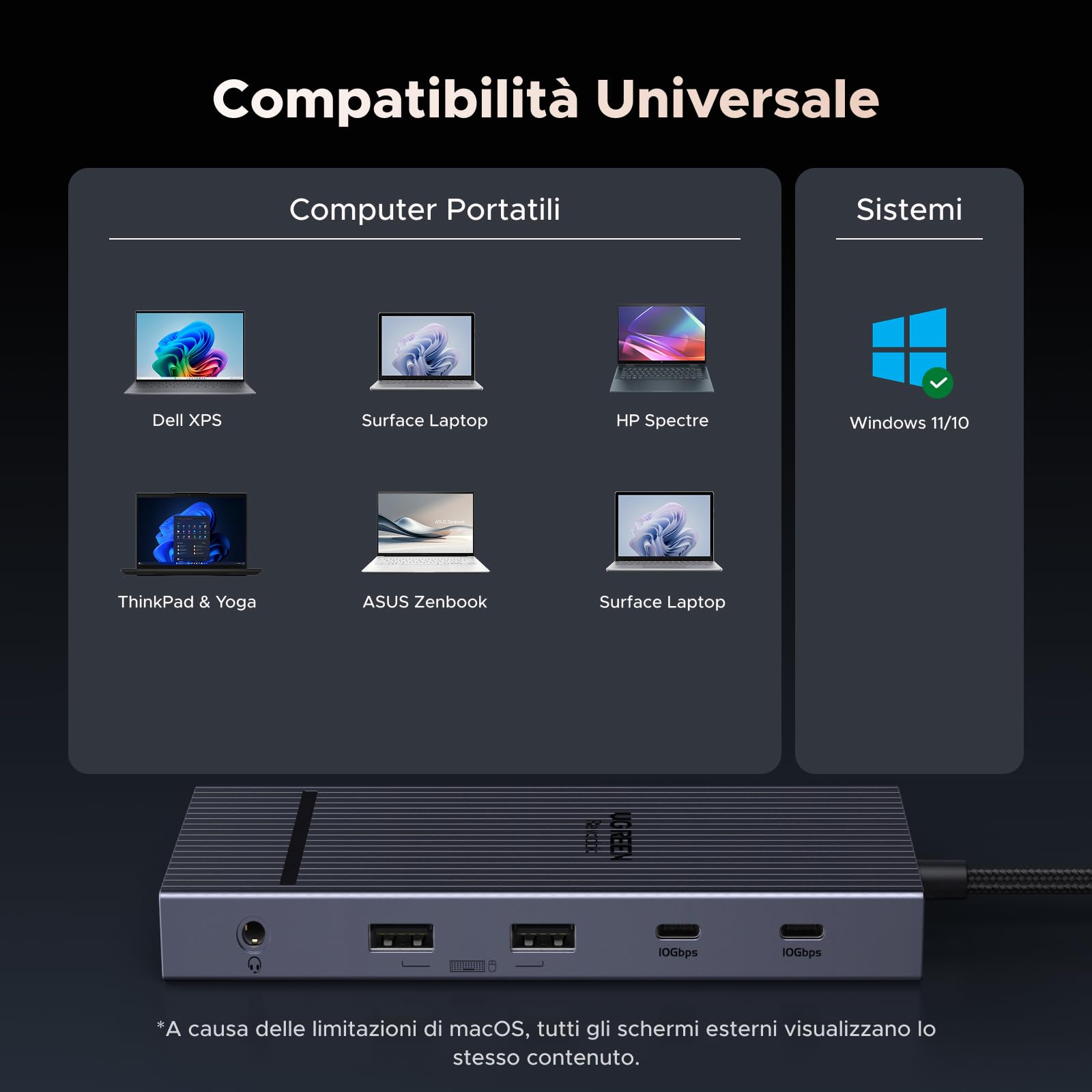 ugreen-revodok-pro-211-hub-usb-c-11-in-1-con-hdmi-4k60hz-e-displayport-4k120hz image 8