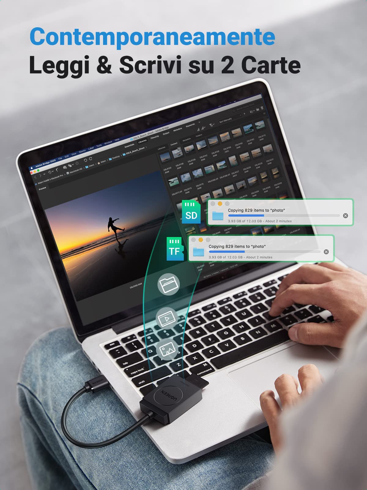 ugreen-lettore-schede-sd-microsd-usb-3-0-5gbps-doppio-slot image 4