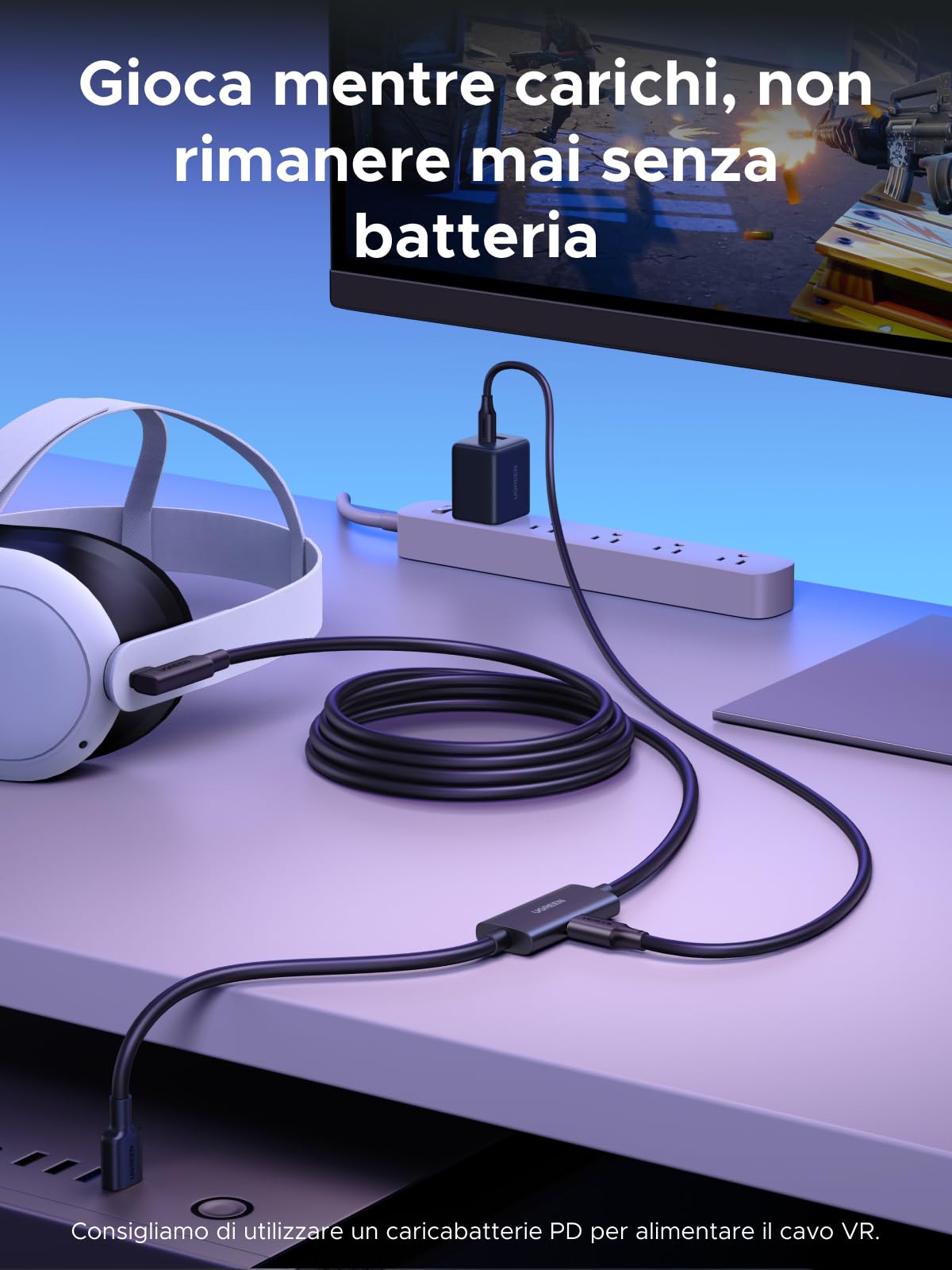ugreen-cavo-link-5m-usb-3-0-usb-c-5gbps-con-ricarica-18w-per-meta-quest-3s-3-2-p image 3
