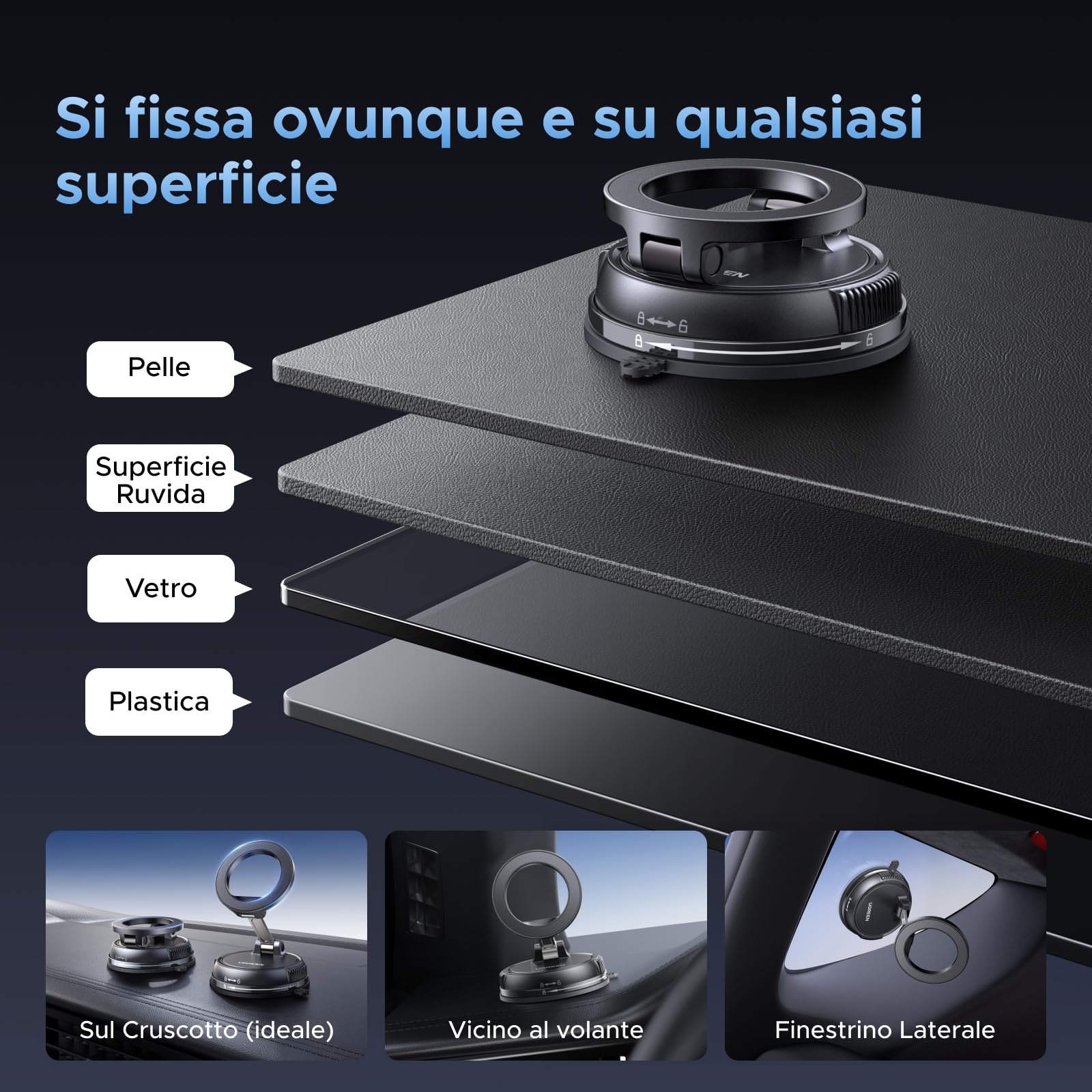 ugreen-supporto-telefono-auto-magnetico-magsafe-360-ventosa-nero image 5