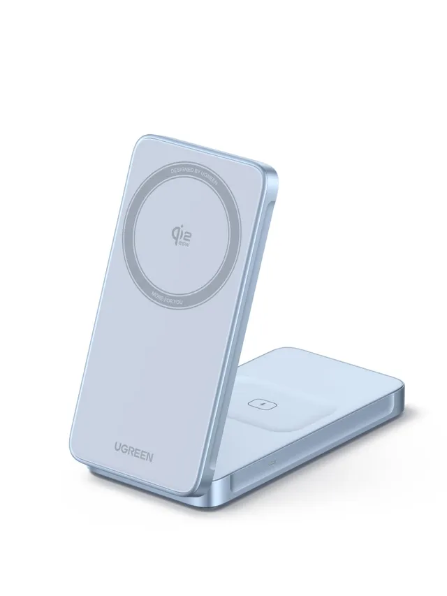 ugreen-magflow-qi2-25w-caricatore-wireless-2-in-1-iphone-airpods-pieghevole image 1
