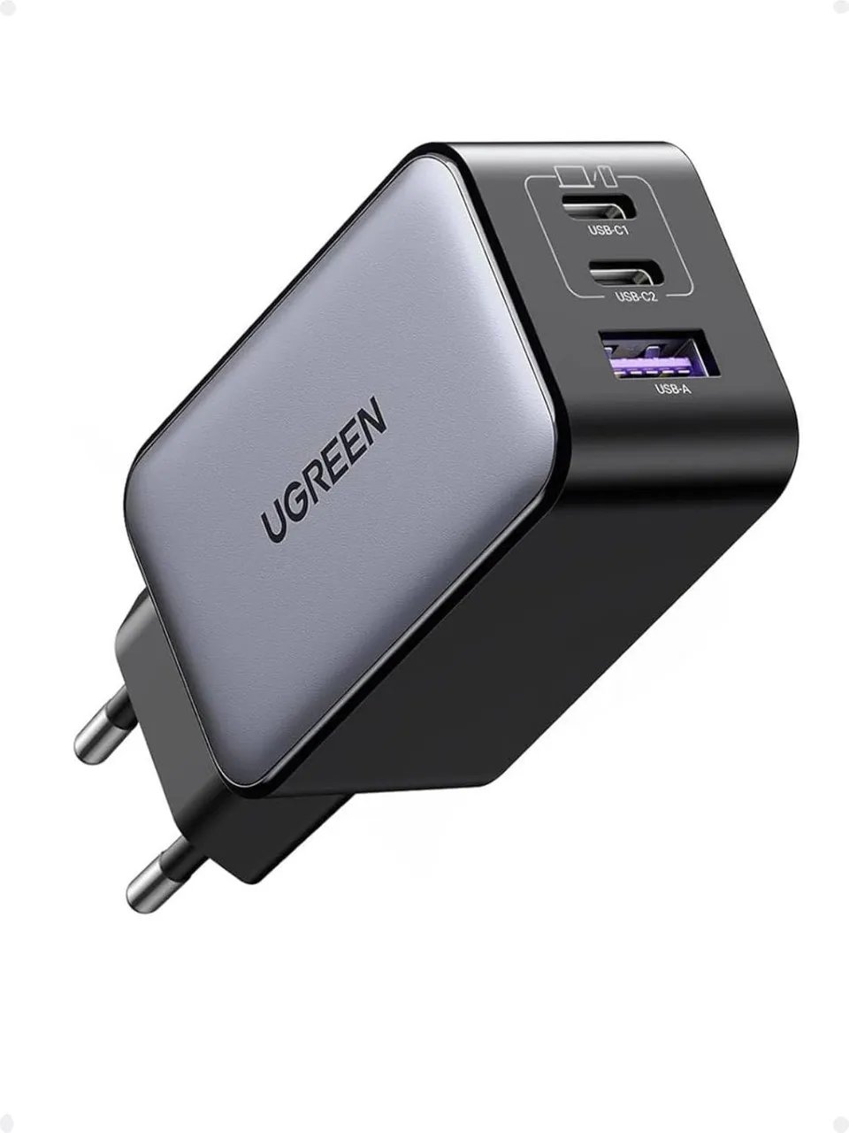 ugreen-nexode-65w-caricatore-usb-c-gan-3-porte-nero image 1