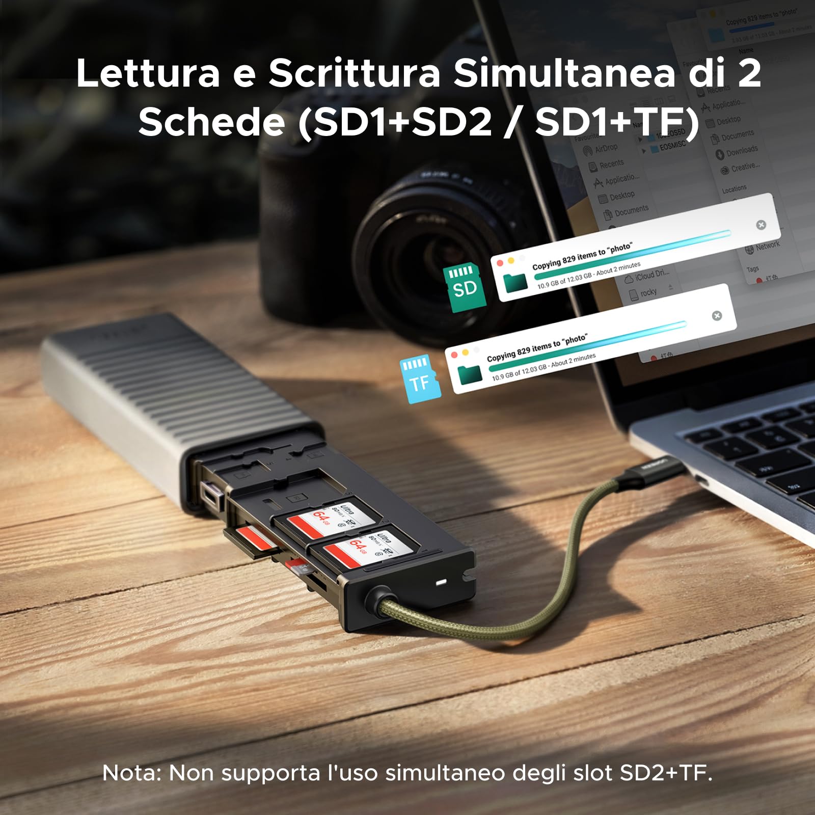 ugreen-lettore-schede-sd-tf-usb-c-usb-a-170mb-s-con-custodia-porta-schede image 4