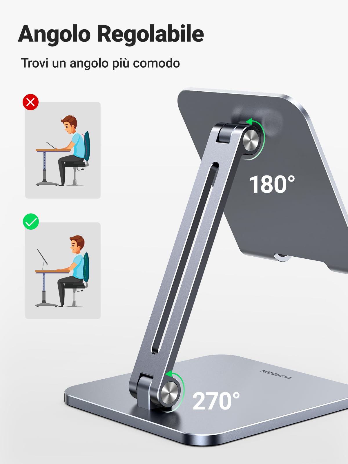 ugreen-supporto-tablet-pieghevole-alluminio-4-12-9-grigio image 7