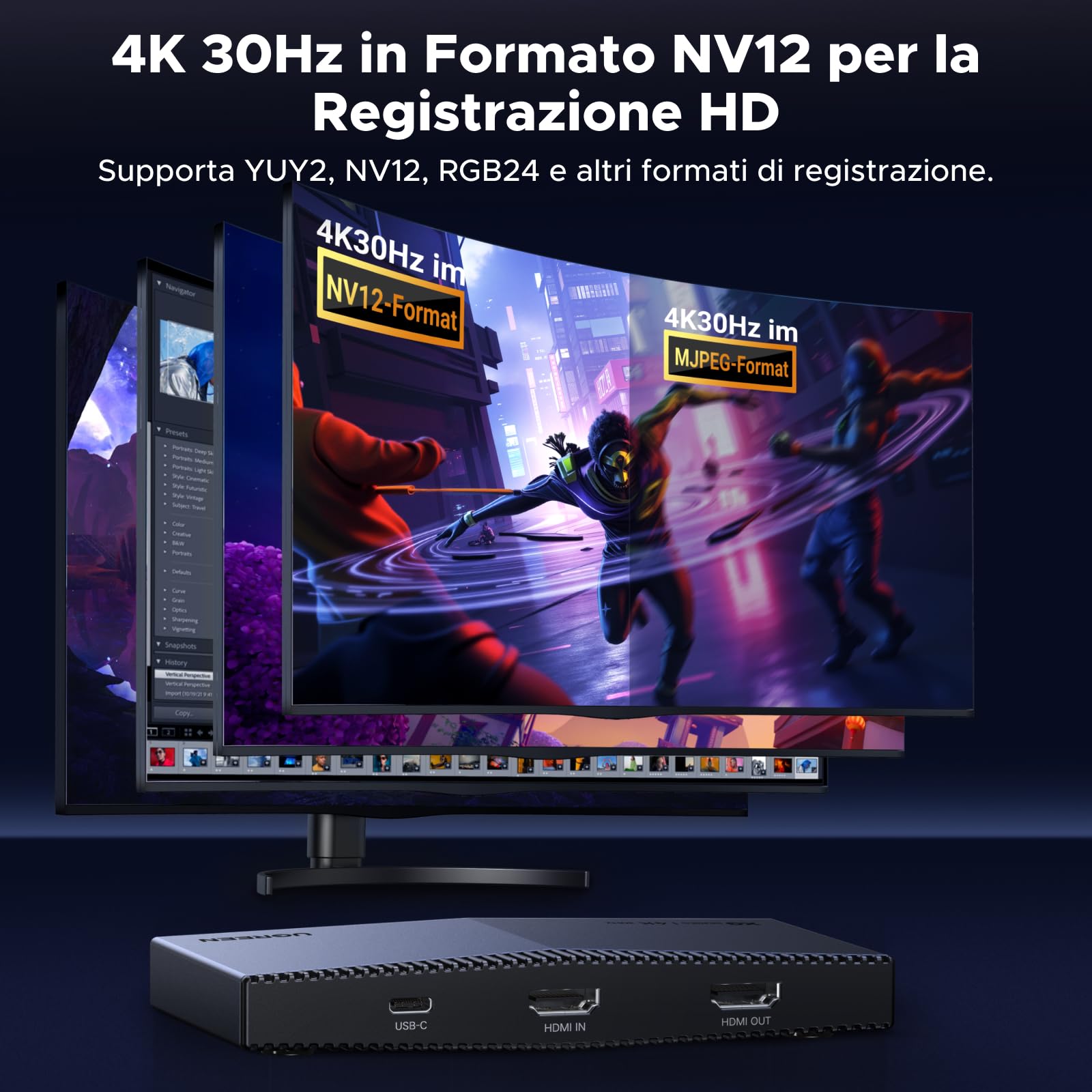ugreen-scheda-di-acquisizione-video-hdmi-4k-30hz-usb-c-3-2-con-loopout-4k-60hz image 4