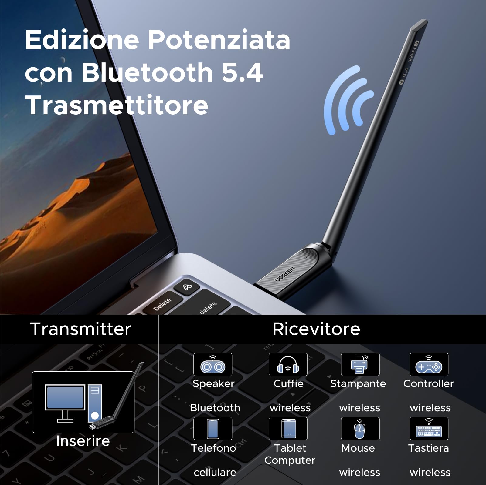 ugreen-adattatore-usb-wifi-6-ax900-bluetooth-5-4-con-antenna image 4