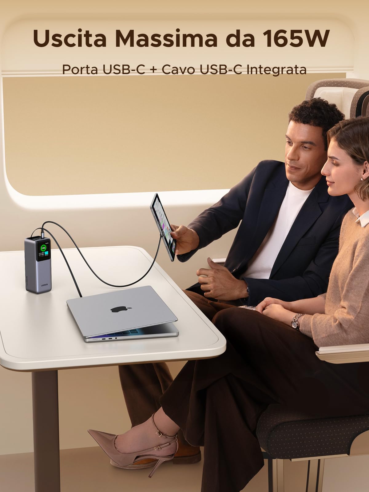 ugreen-nexode-pro-power-bank-20000mah-165w-usb-c-100w-con-cavo-retrattile image 4