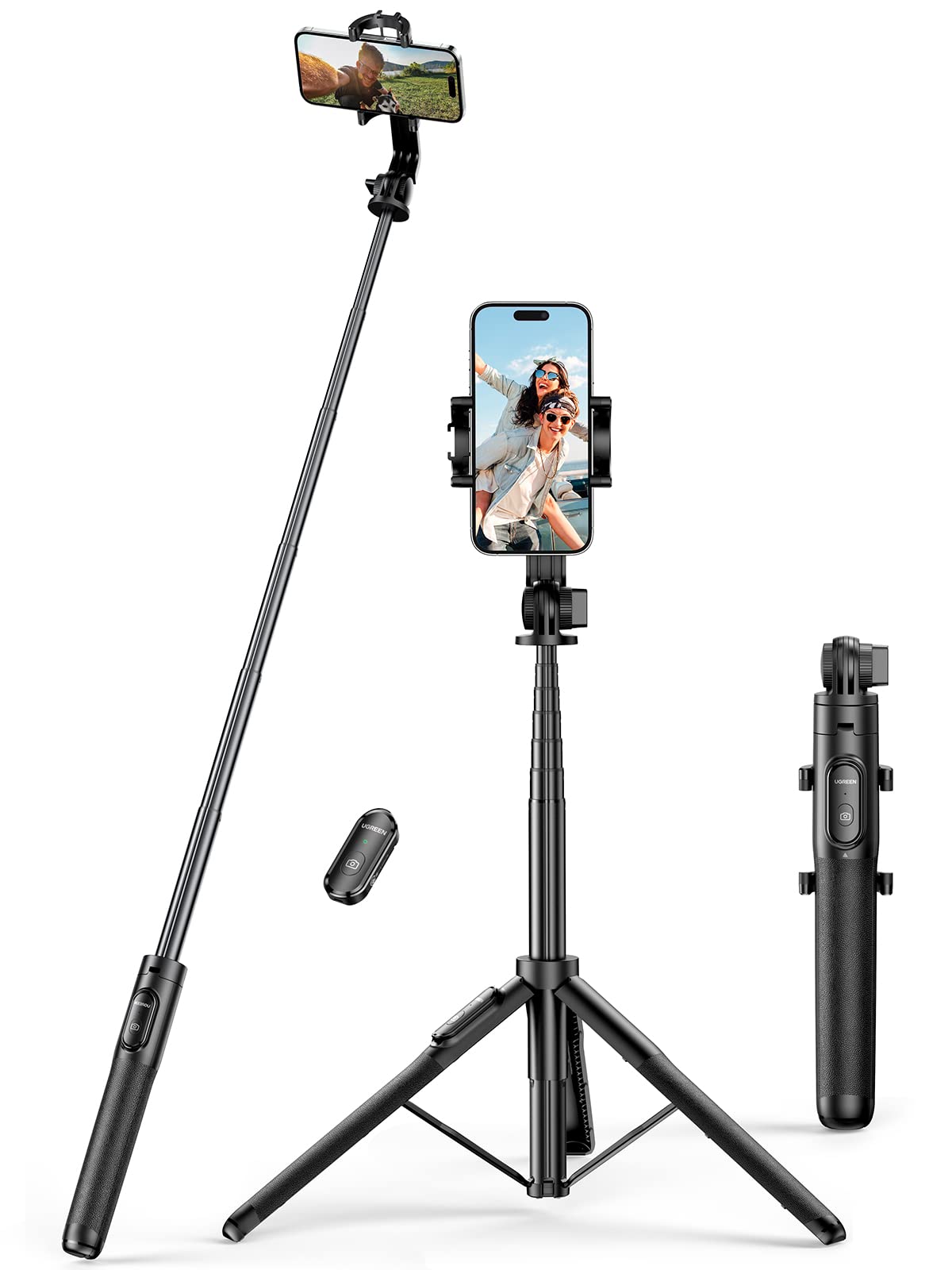 ugreen-treppiede-selfie-stick-bluetooth-3-in-1-estensibile-150cm-con-telecomando image 1