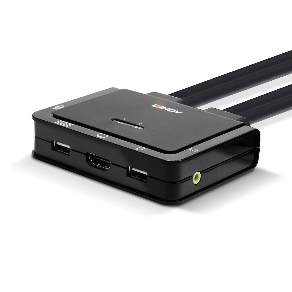 lindy-switch-kvm-hdmi-2-0-usb-2-0-audio-a-2-porte image 1