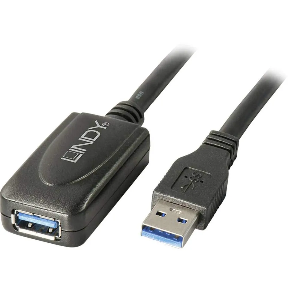 lindy-prolunga-attiva-usb-3-0-a-maschio-femmina-5m-nero image 1
