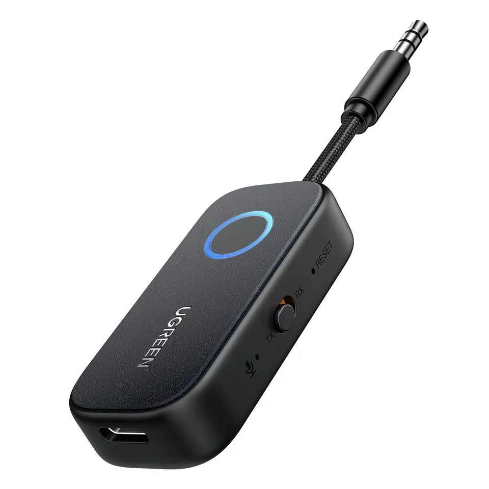 ugreen-trasmettitore-ricevitore-bluetooth-5-3-jack-2-in-1-con-microfono-28h-auto image 1
