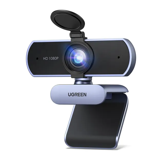 ugreen-webcam-full-hd-1080p-usb-a-con-doppio-microfono-grigio image 1