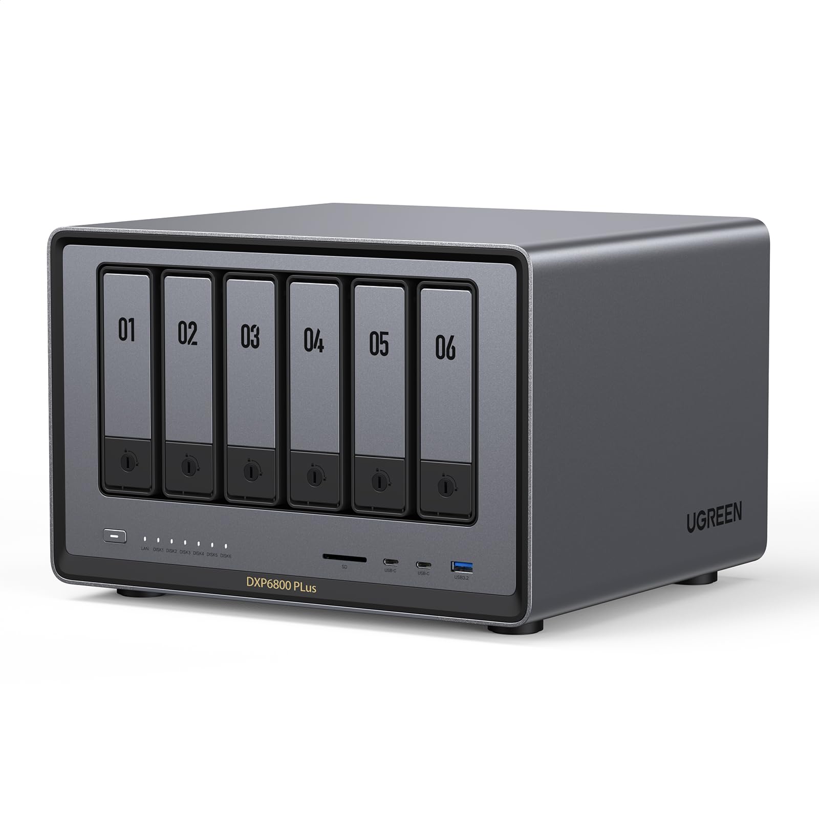 ugreen-nasync-dxp6800-plus-nas-6-vani-intel-core-i3-1215u-10gbe-senza-hdd image 1