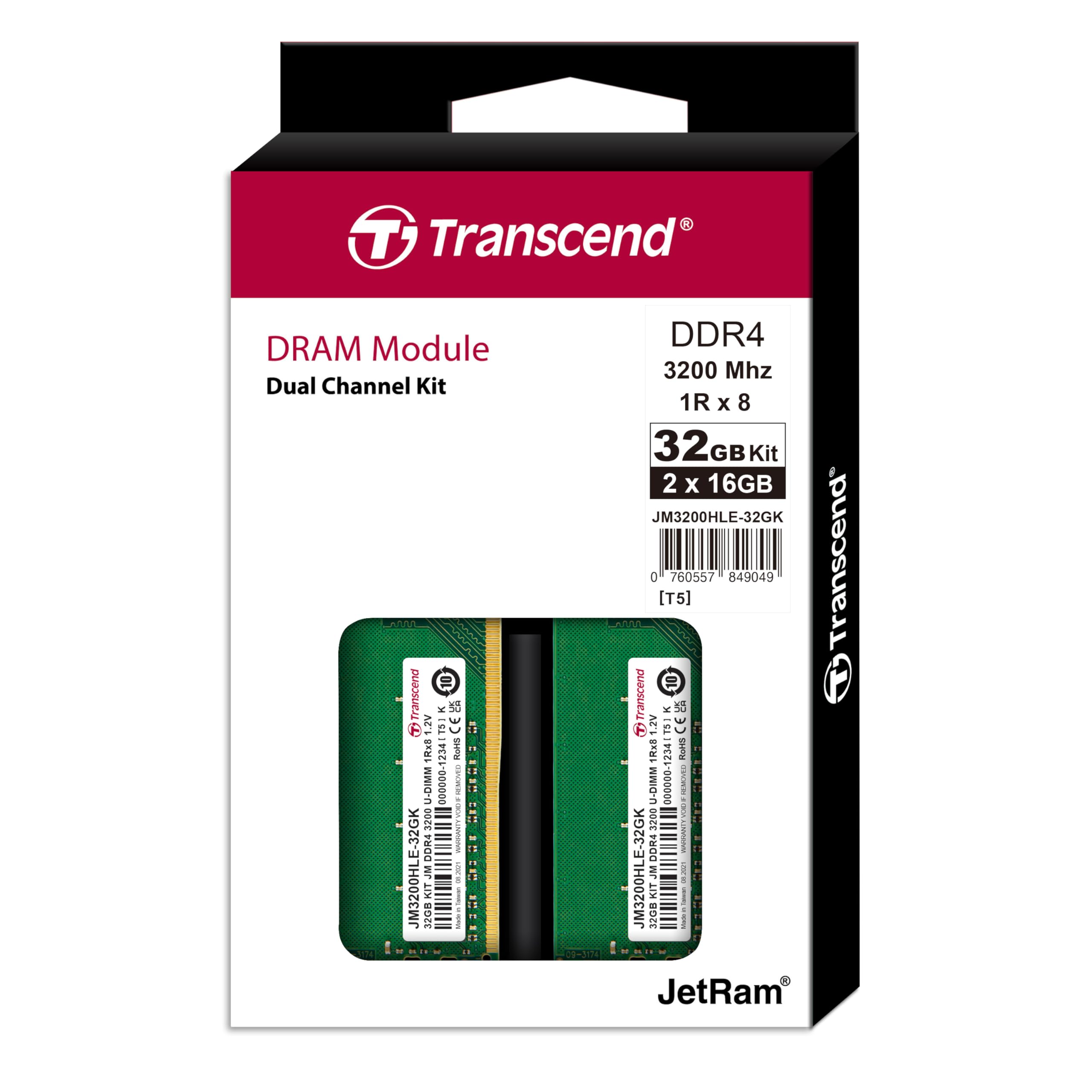 transcend-jetram-jm3200hle-32gk-kit-32gb-2x16gb-ddr4-3200mhz-u-dimm image 2