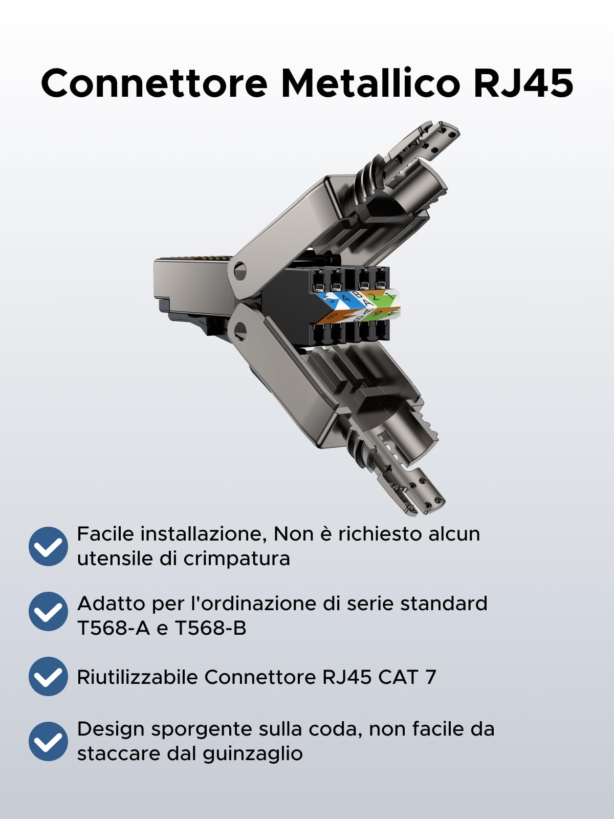 ugreen-connettori-ethernet-cat-7-rj45-schermati-10gbps-poe-4-pezzi image 6