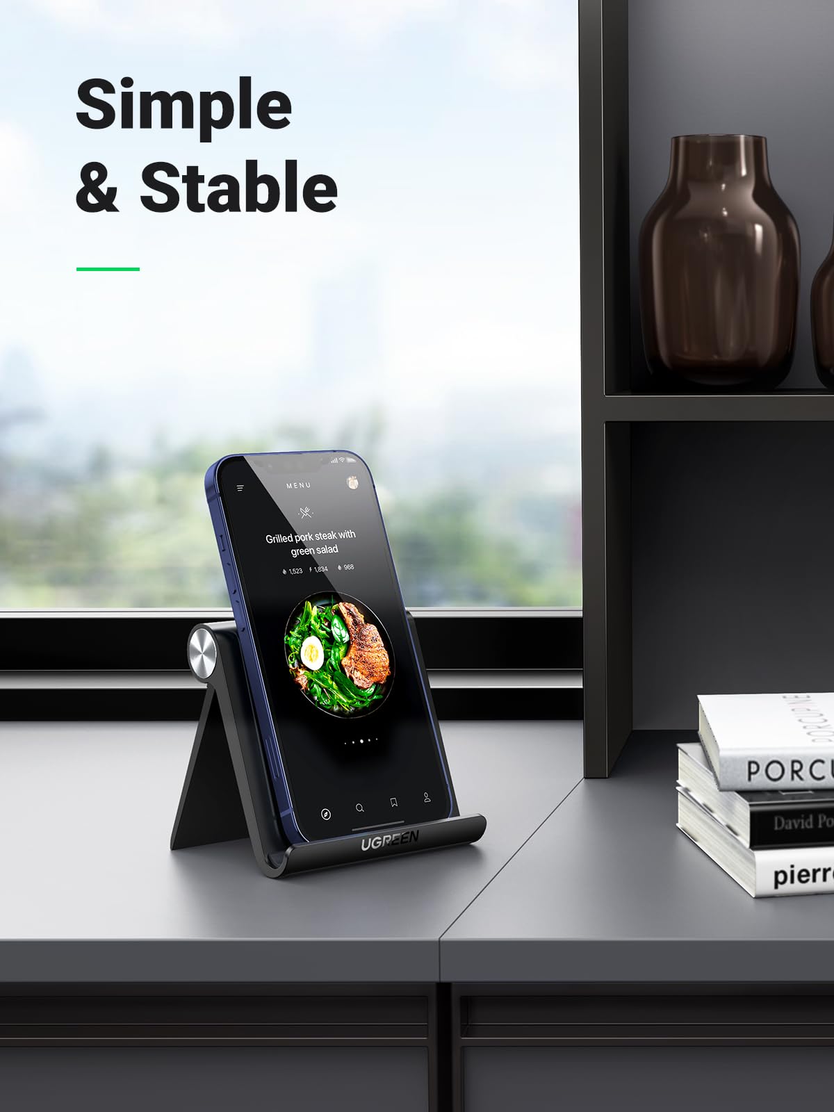ugreen-supporto-da-tavolo-per-cellulare-e-tablet-4-7-9-regolabile-nero image 2