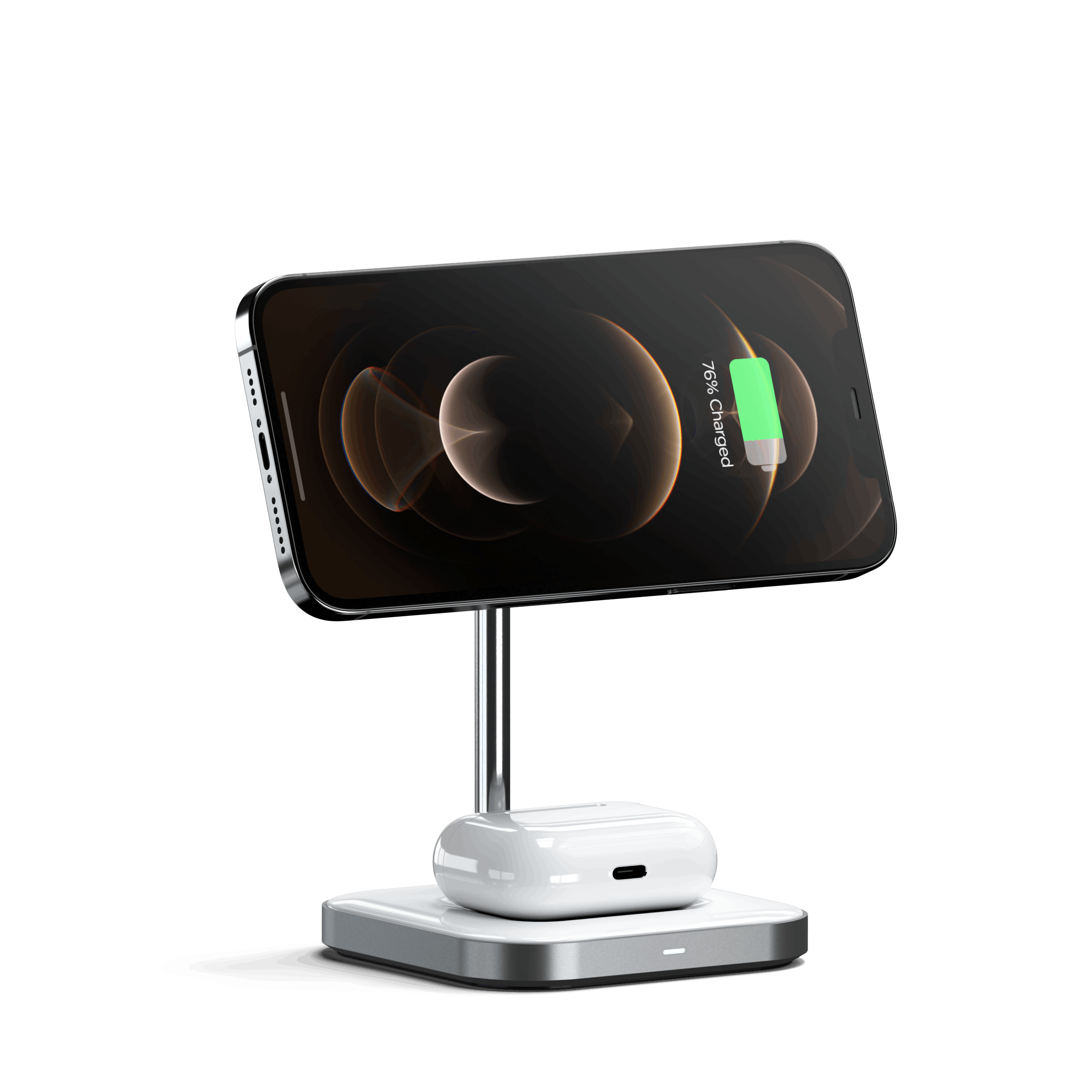 satechi-aluminum-2-in-1-magnetic-wireless-charging-stand-iphone-airpods image 2