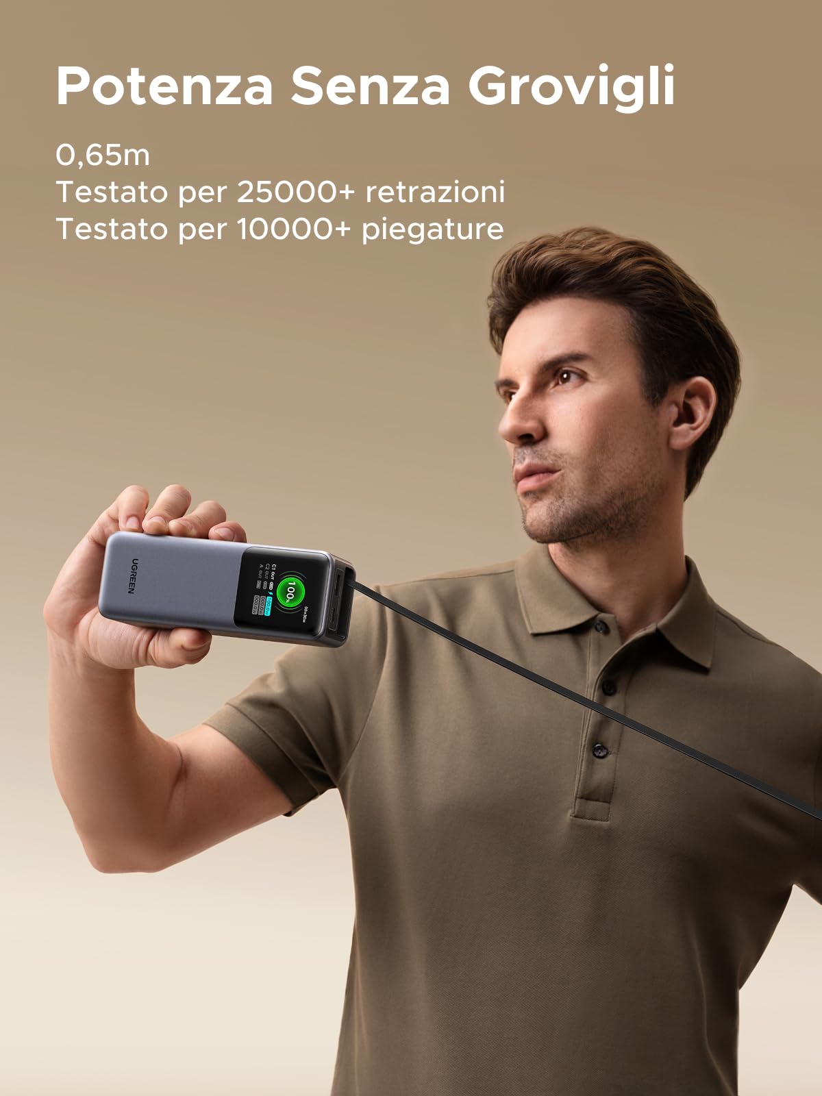 ugreen-nexode-pro-power-bank-20000mah-165w-usb-c-100w-con-cavo-retrattile image 6