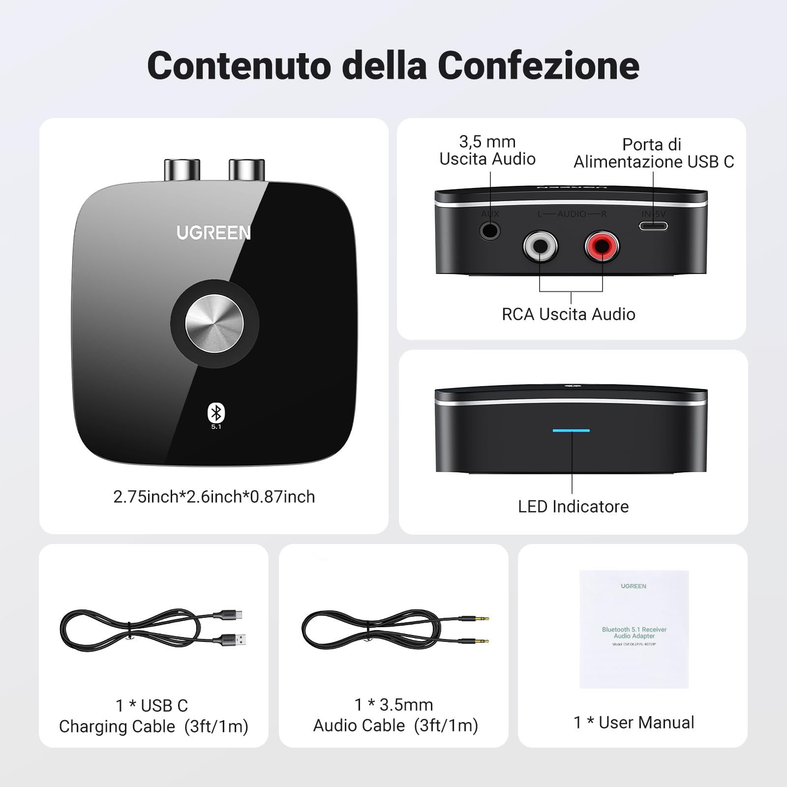 ugreen-ricevitore-bluetooth-5-1-audio-aptx-hd-con-uscita-3-5mm-e-2rca image 8