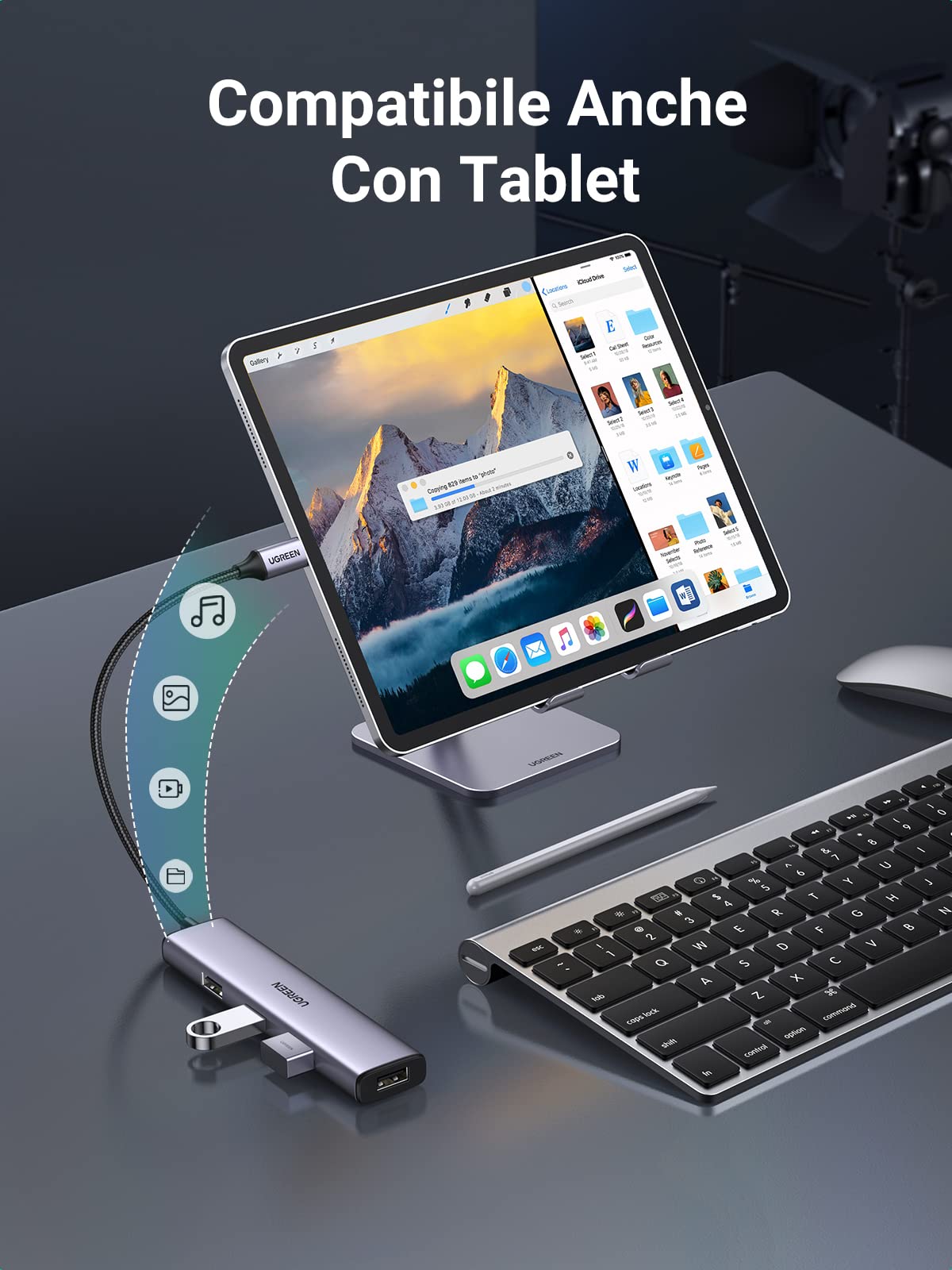ugreen-hub-usb-c-a-4-porte-usb-3-0-otg-ultra-sottile image 3