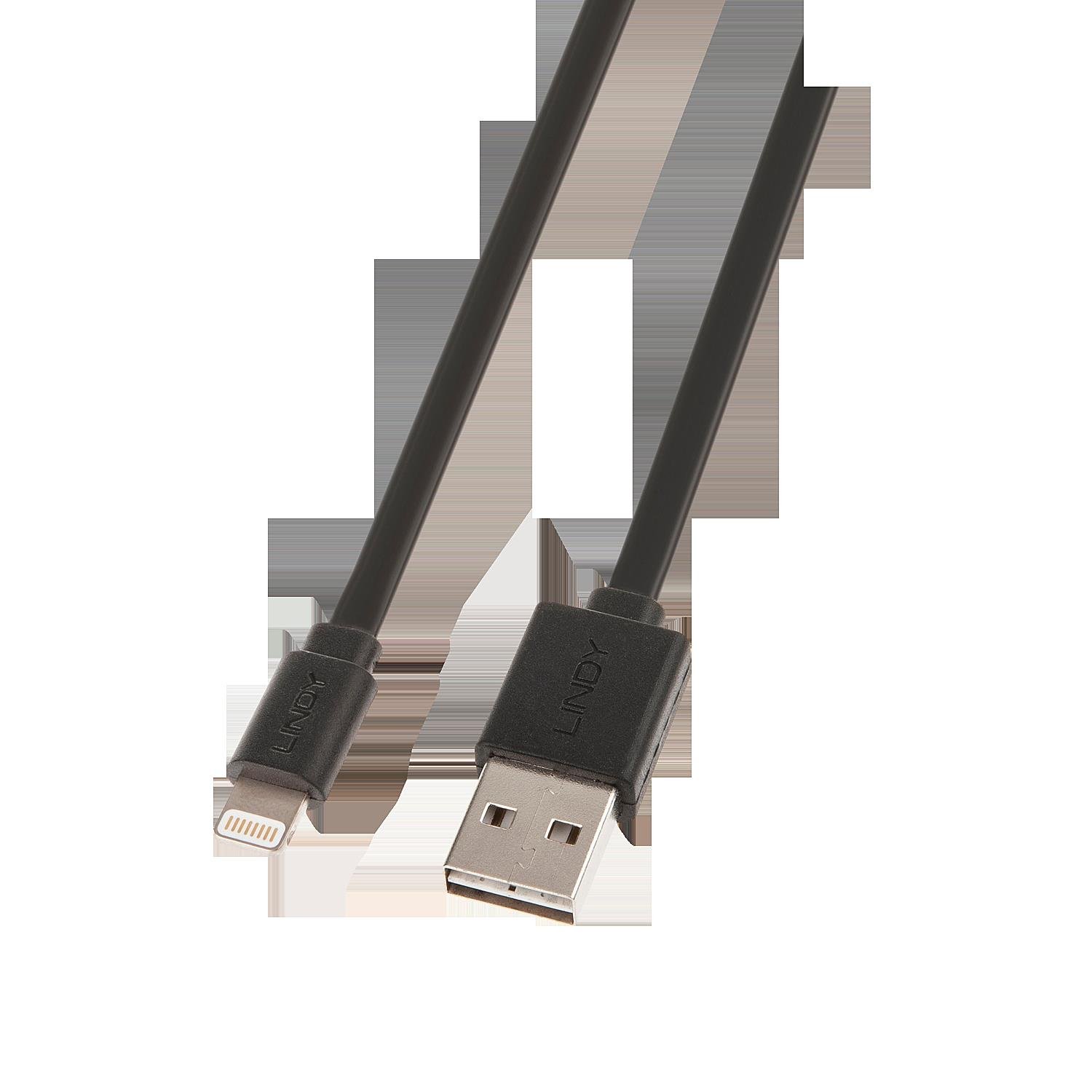 lindy-31394-cavo-piatto-usb-a-a-lightning-1-m-arancione image 3