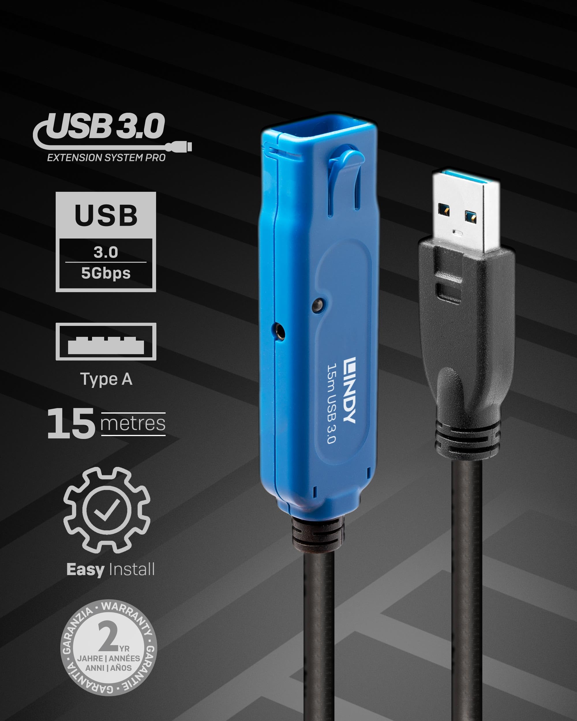 lindy-prolunga-attiva-usb-3-0-pro-15m-sistema-estensione image 2