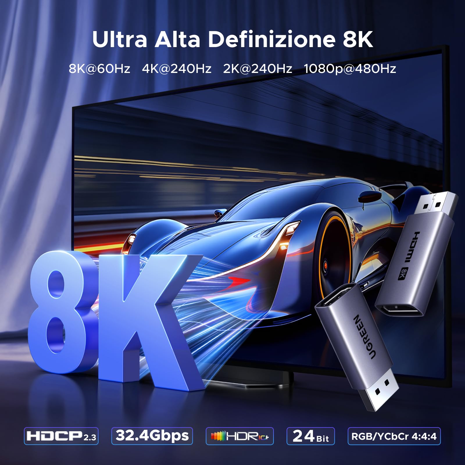 ugreen-adattatore-displayport-a-hdmi-8k-60hz-4k-240hz image 3