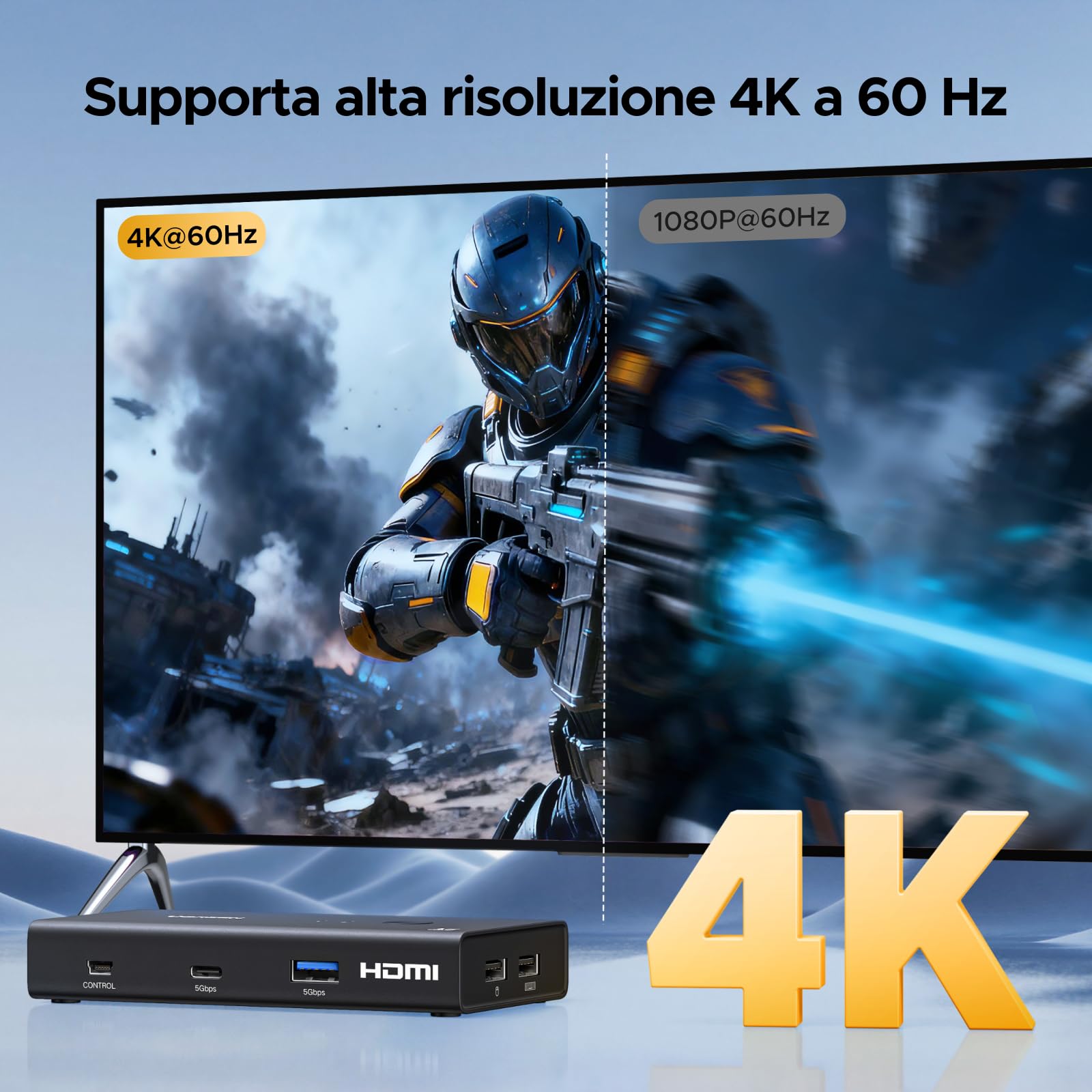 ugreen-switch-kvm-hdmi-2-0-4k-60hz-2x1-con-4-porte-usb-3-0-per-2-pc image 6