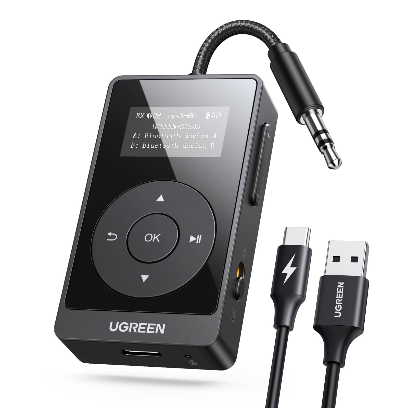 ugreen-trasmettitore-ricevitore-bluetooth-5-3-aptx-con-display-lcd-32h image 1