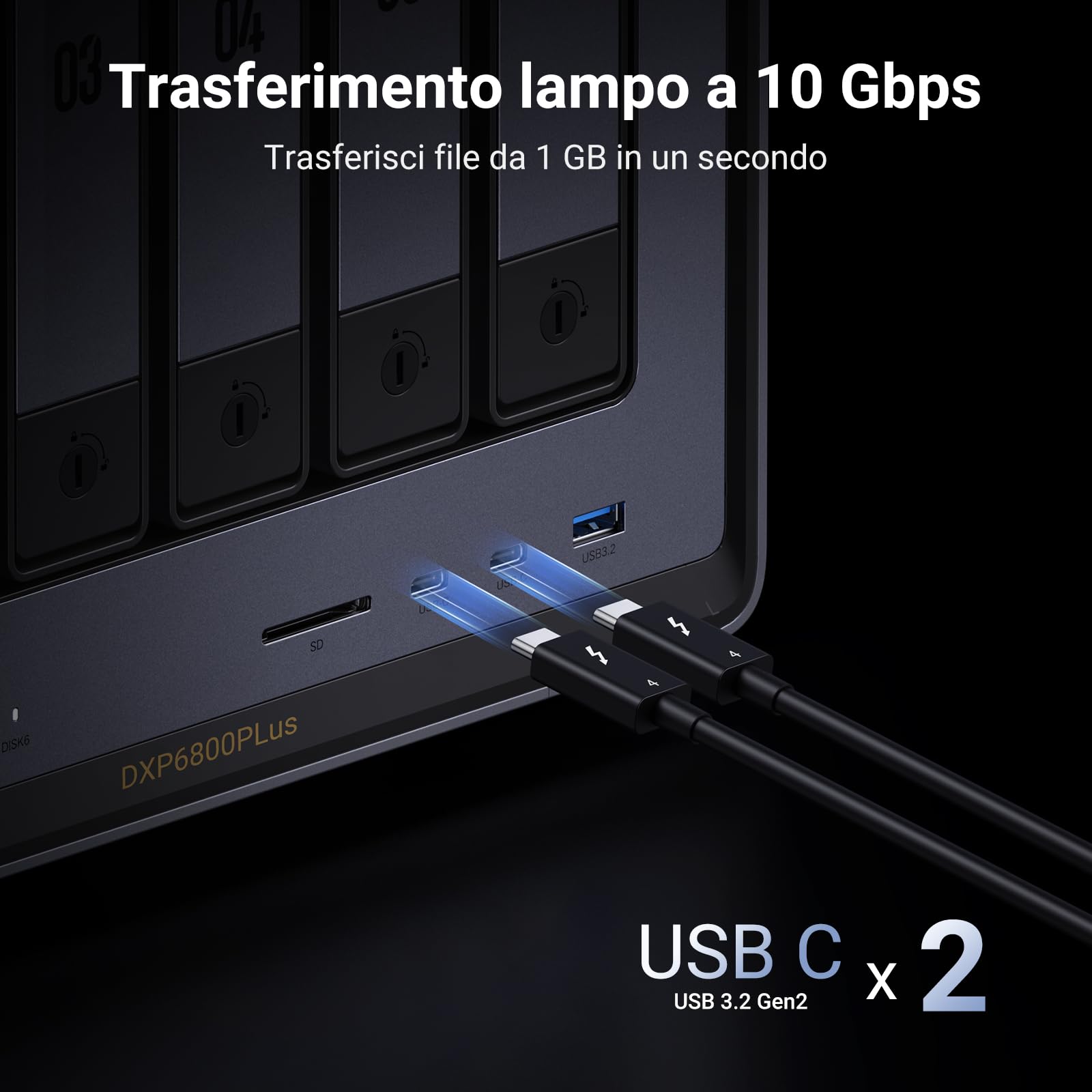 ugreen-nasync-dxp6800-plus-nas-6-vani-intel-core-i3-1215u-10gbe-senza-hdd image 5