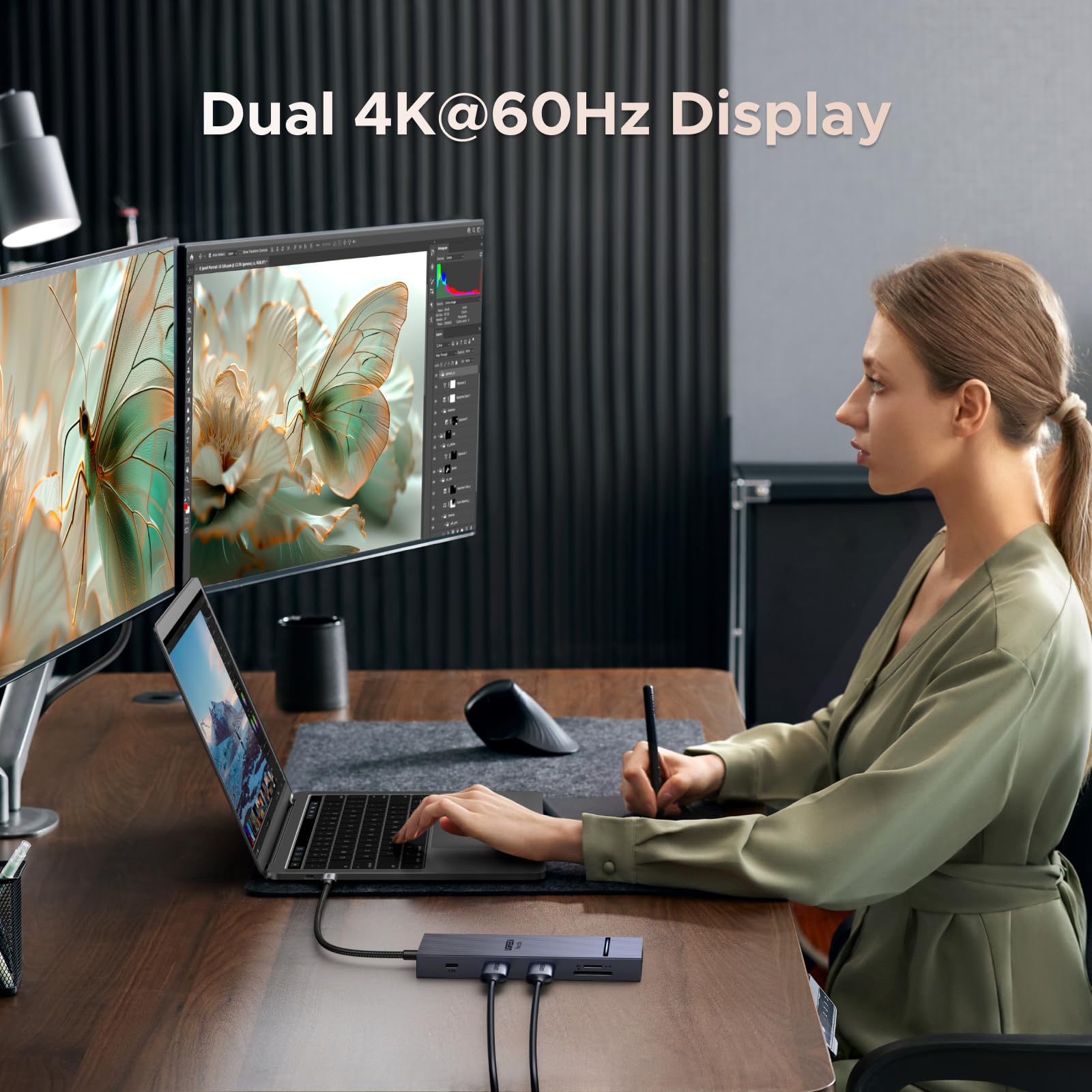 ugreen-revodok-pro-2102-hub-usb-c-10-in-1-docking-station-doppio-hdmi-4k-60hz image 3