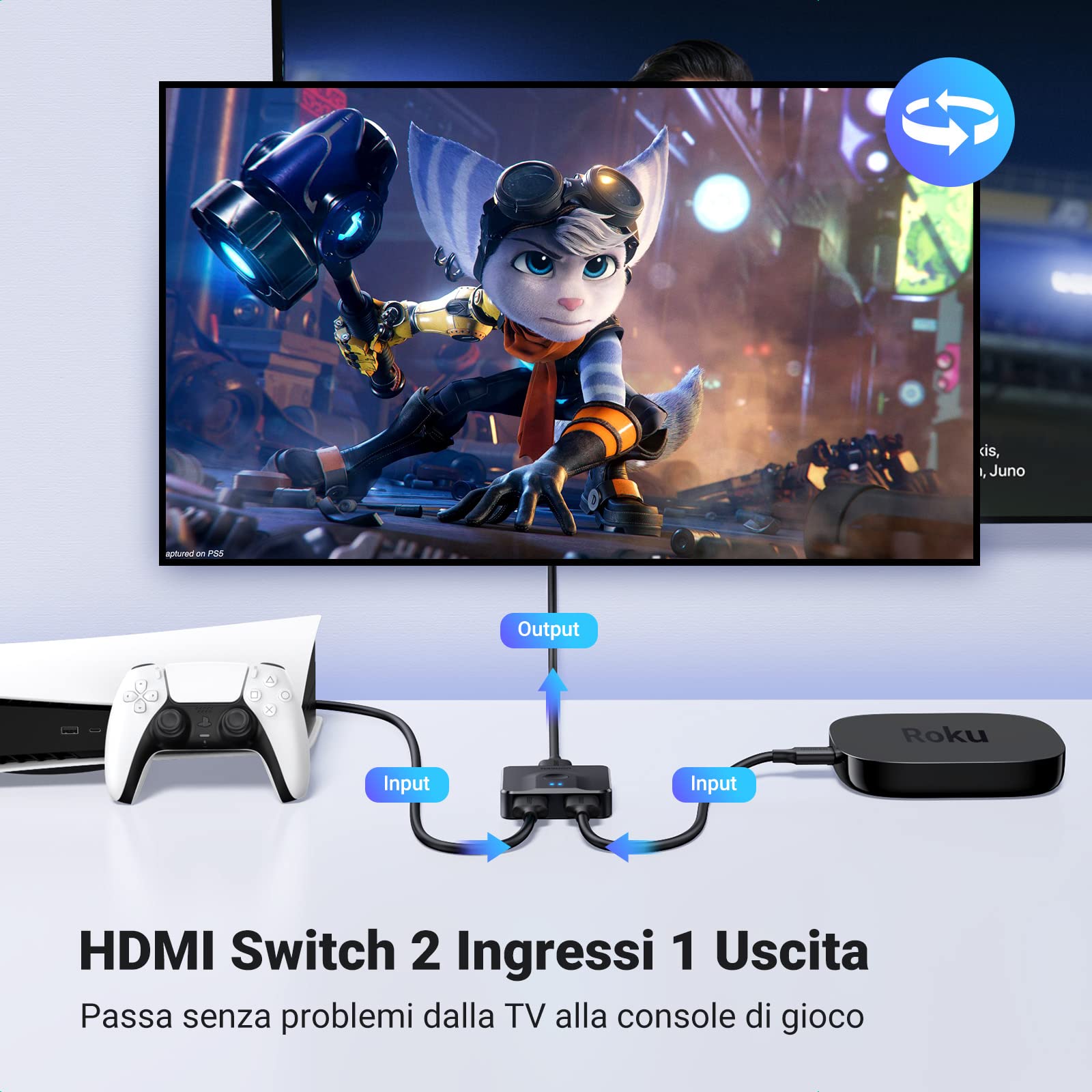 ugreen-switch-hdmi-4k-60hz-bidirezionale-2-in-1-out-1-in-2-out image 2