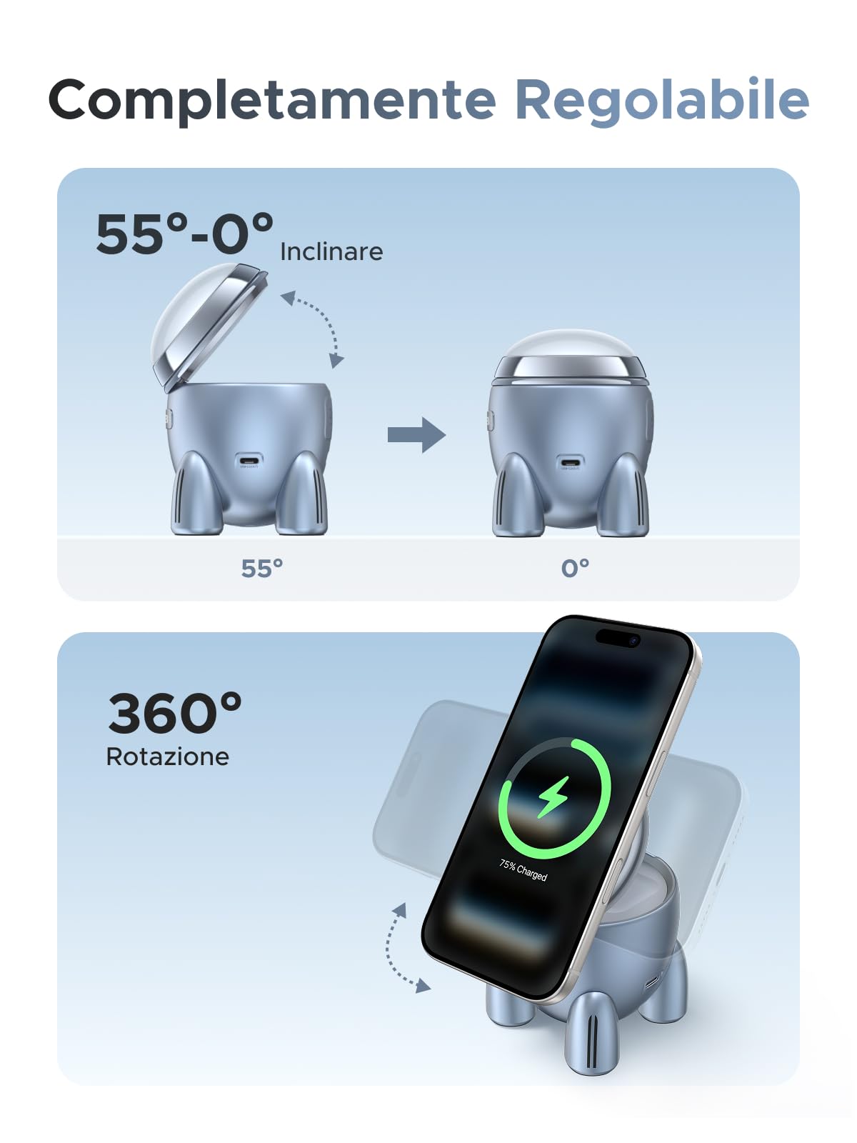 ugreen-uno-qi2-2-in-1-caricatore-wireless-magnetico-25w-iphone-airpods image 3