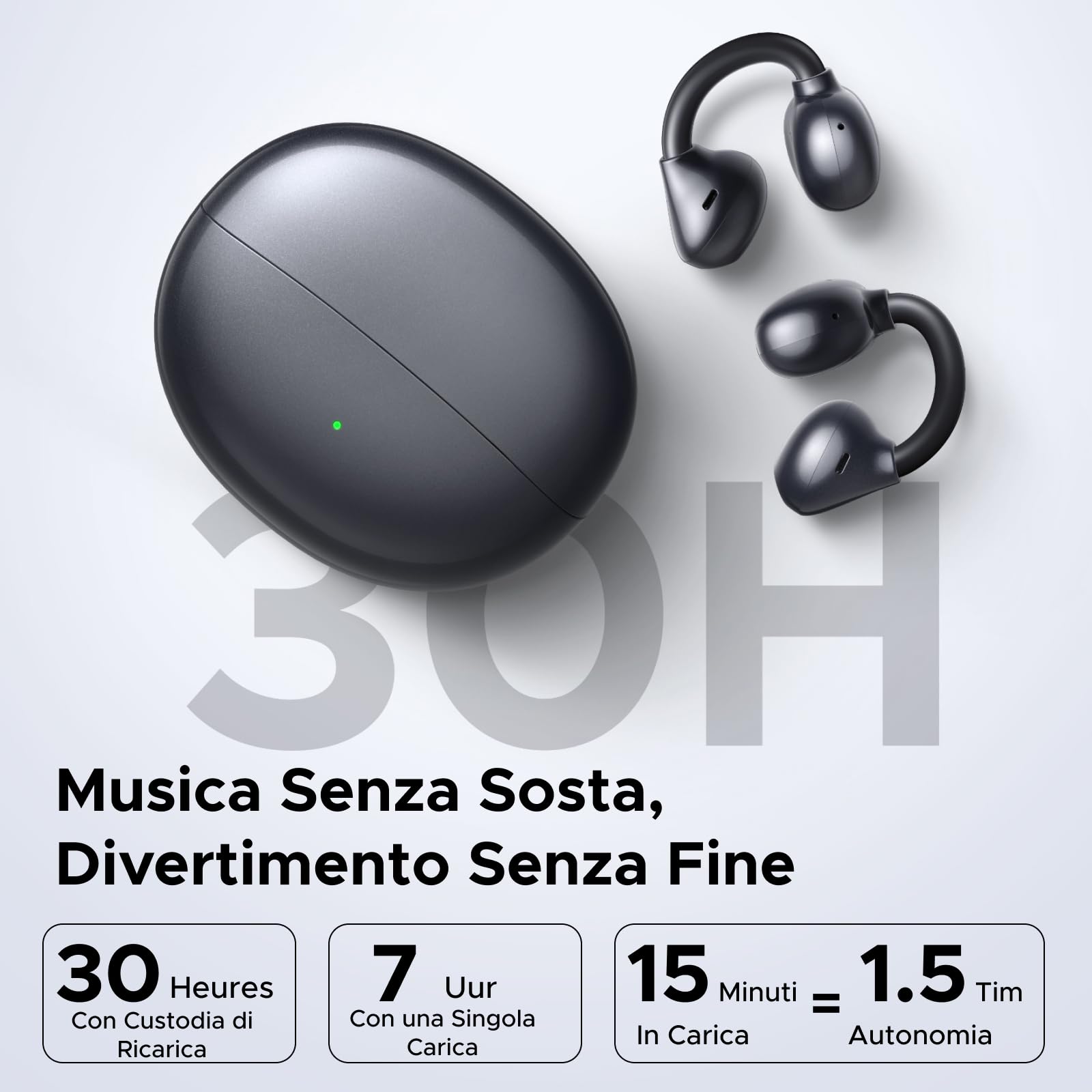 ugreen-hitune-clipbuds-cuffie-bluetooth-clip-on-ipx5-usb-c-nere image 7