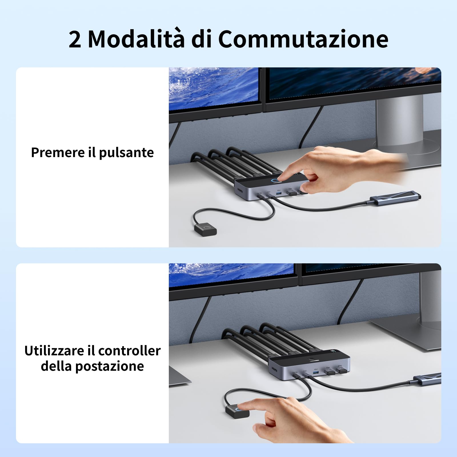 ugreen-switch-kvm-hdmi-2-0-2-ingressi-2-uscite-4k-60hz-con-4-porte-usb-5gbps image 8
