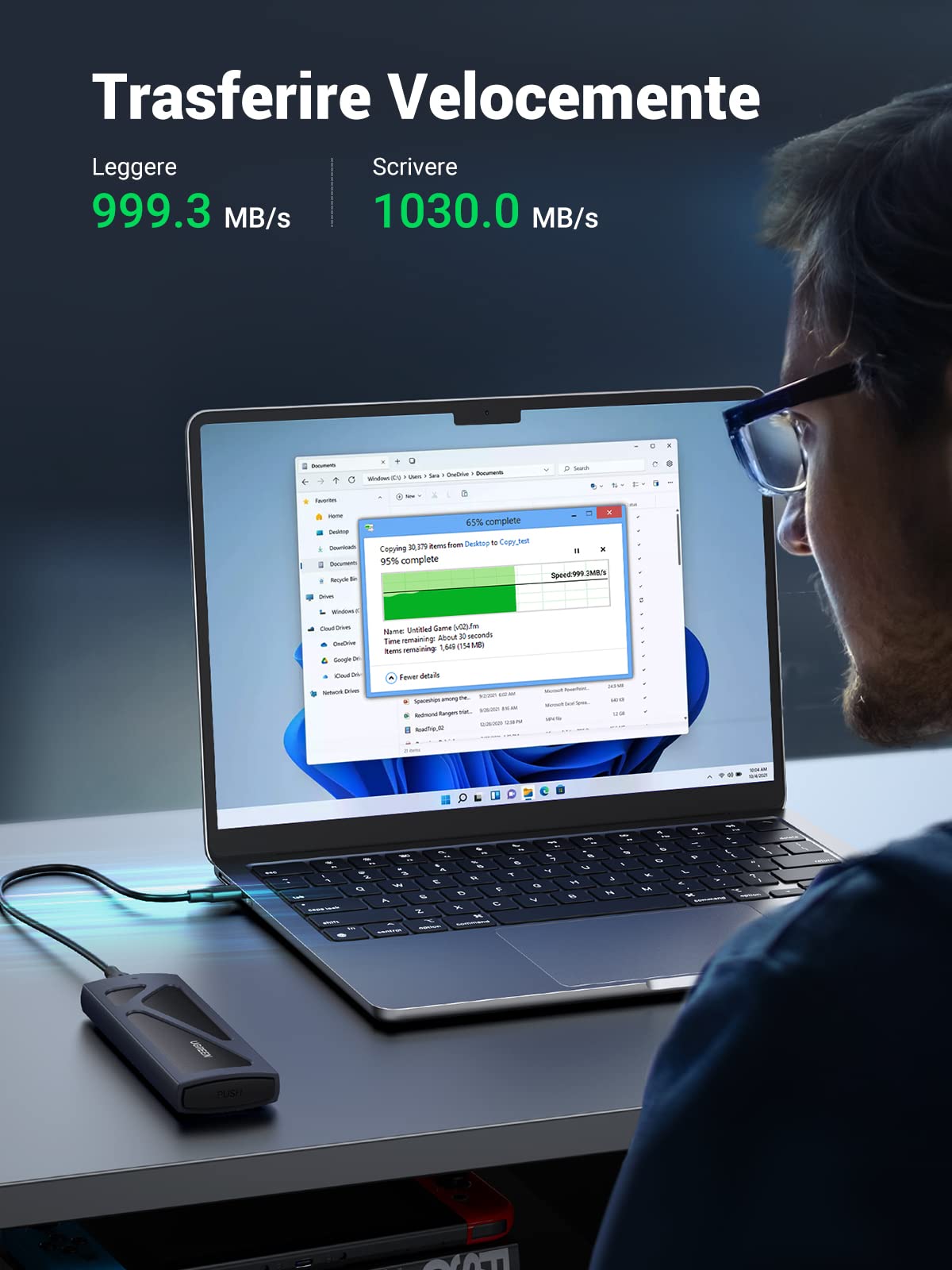 ugreen-case-ssd-m-2-nvme-pcie-usb-c-10gbps-2tb-installazione-senza-attrezzi image 3