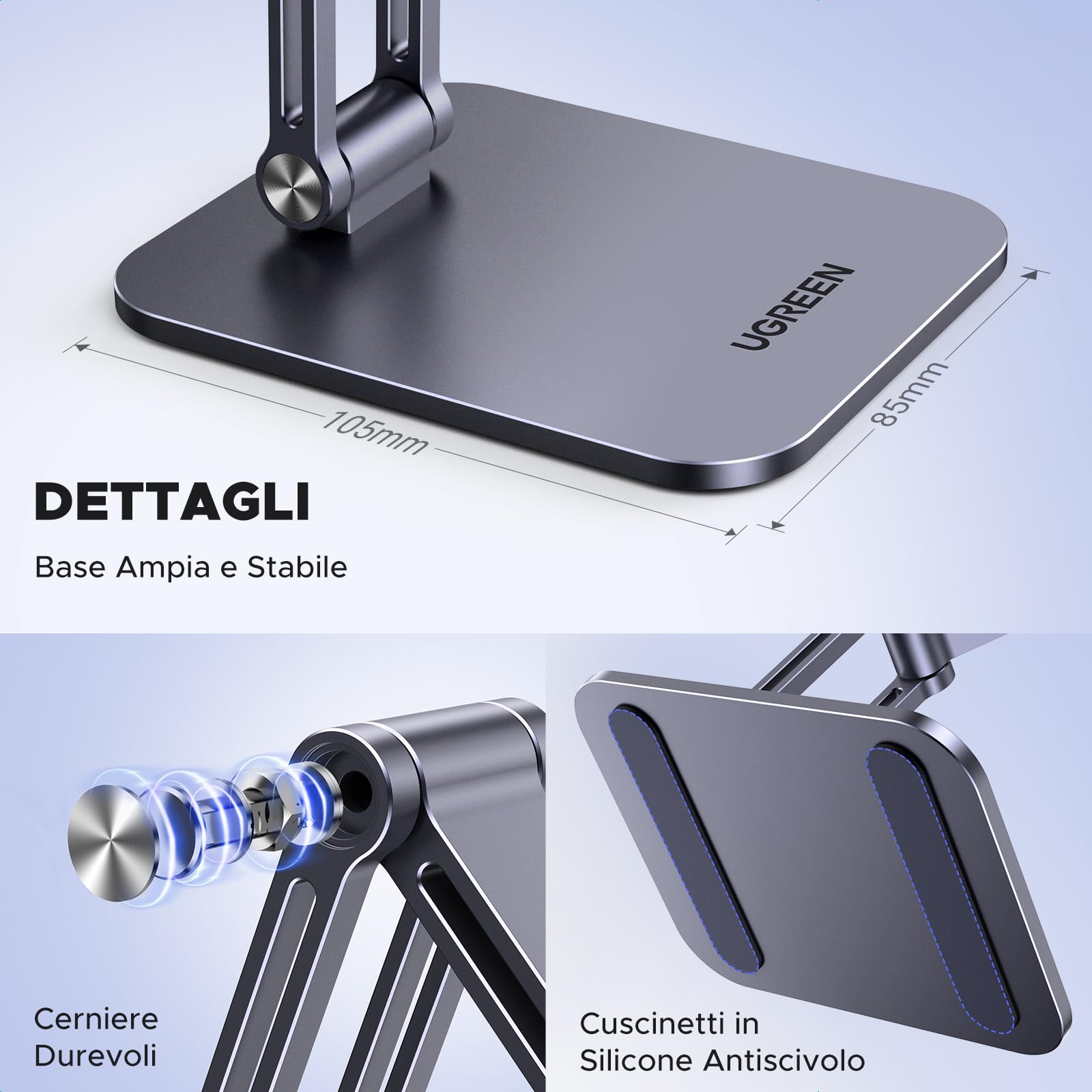 ugreen-supporto-magnetico-magsafe-da-tavolo-pieghevole-in-alluminio-argento-con- image 5