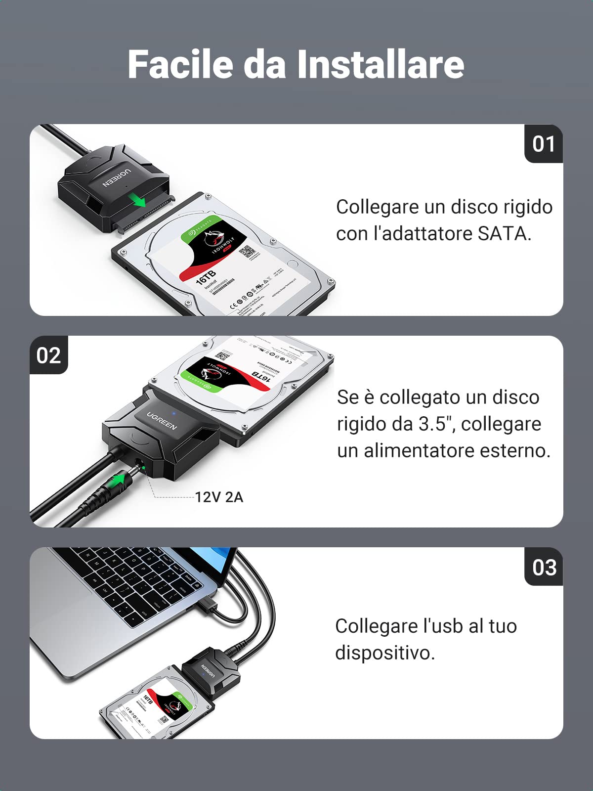 ugreen-adattatore-sata-a-usb-3-0-type-a-5gbps-con-alimentatore-12v-per-hdd-ssd-2 image 5