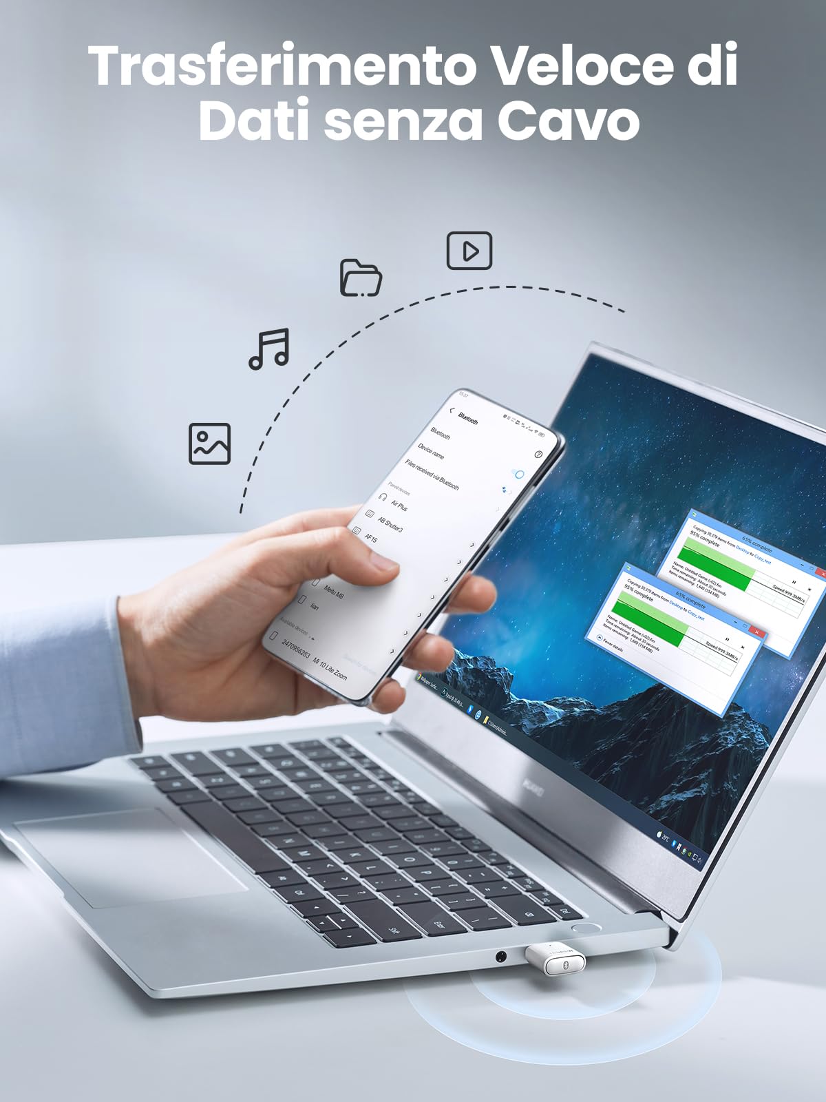 ugreen-chiavetta-bluetooth-5-0-usb-per-pc-windows-dongle-bianco image 4