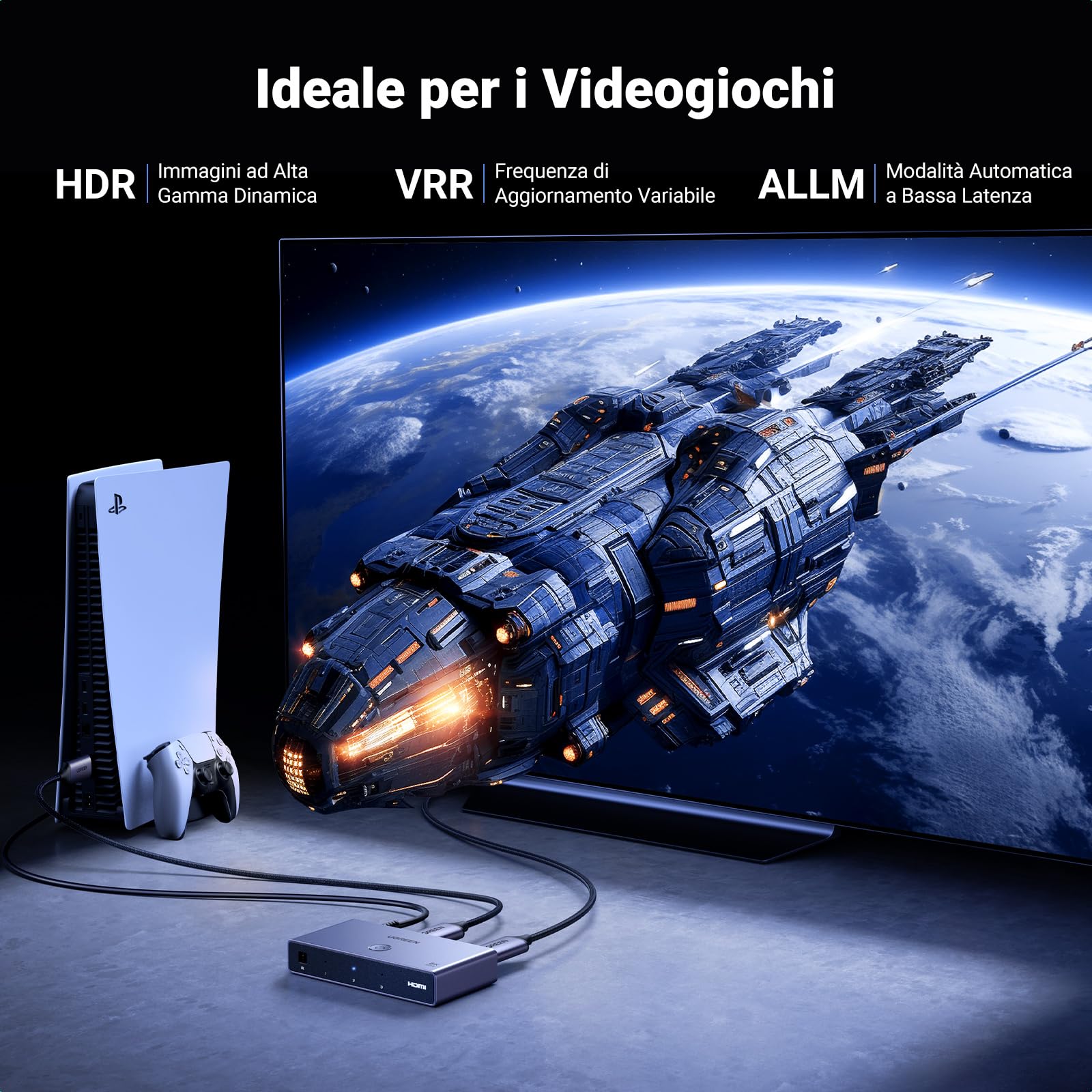 ugreen-switch-hdmi-2-1-8k-3-ingressi-1-uscita image 3