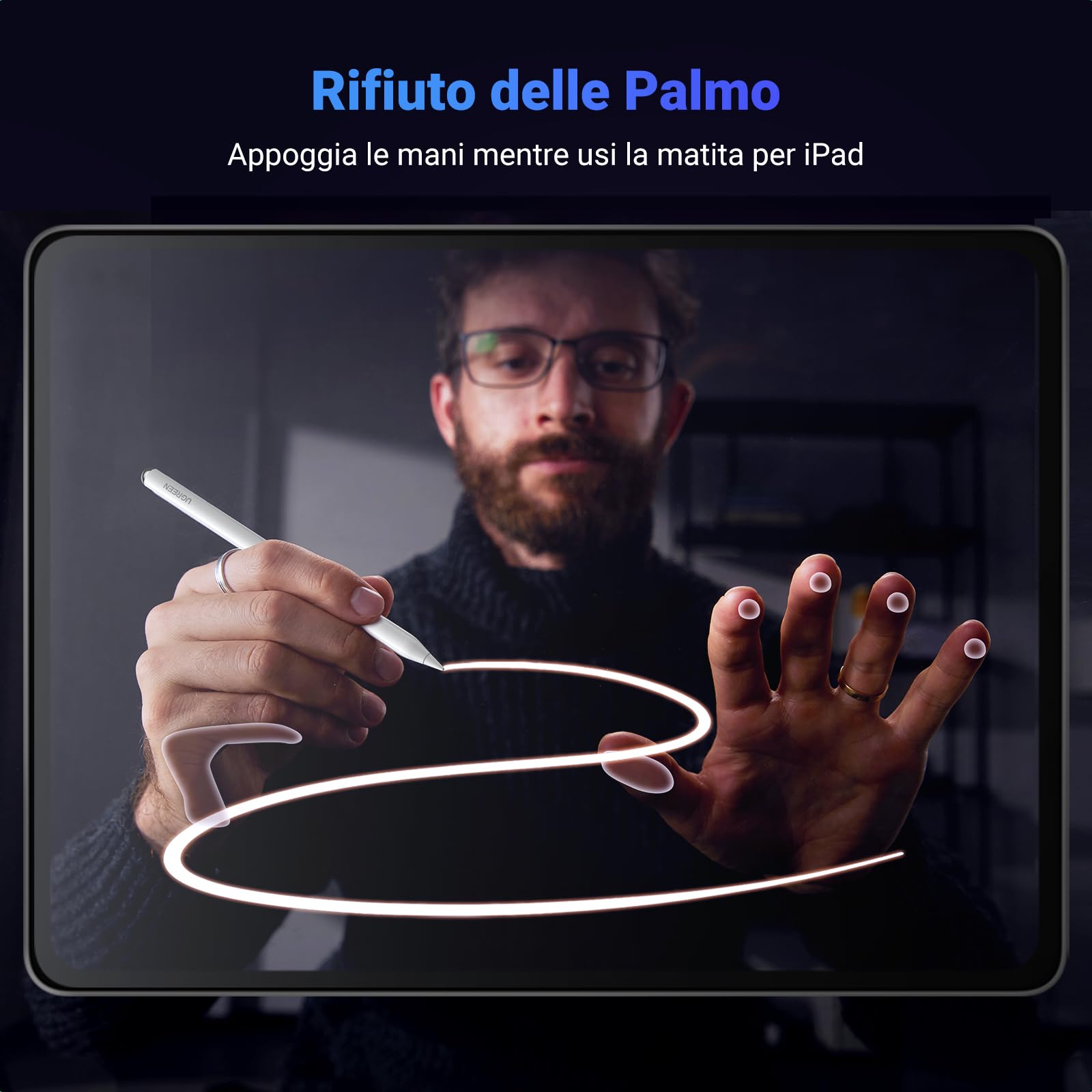 ugreen-pencil-wireless-per-ipad-magnetica-con-rifiuto-palmo-e-tilt image 6