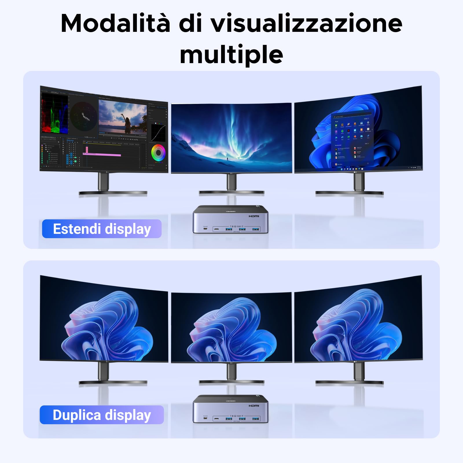ugreen-switch-kvm-hdmi-dp-2-pc-x-3-monitor-8k-60hz-con-3x-usb-a-1x-usb-c-5gbps image 4