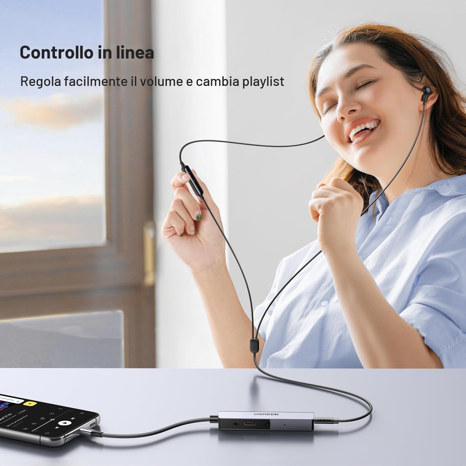 ugreen-adattatore-usb-c-2-in-1-jack-3-5mm-hi-res-32bit-384khz-pd-60w image 6