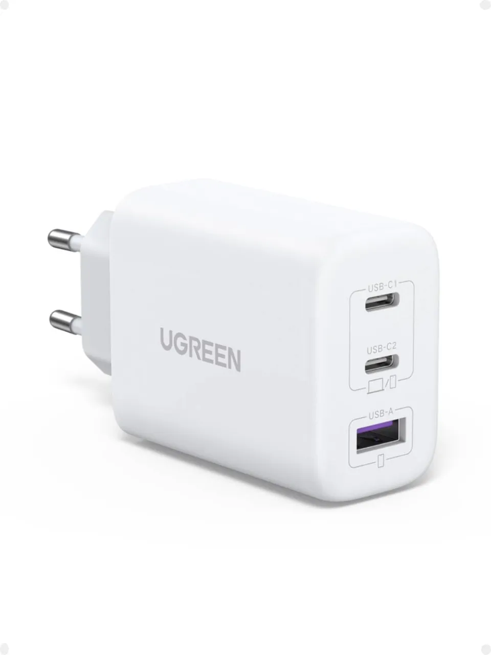 ugreen-zapix-caricatore-usb-c-gan-65w-3-porte-2c-1a-pd-3-0-pps-bianco image 1